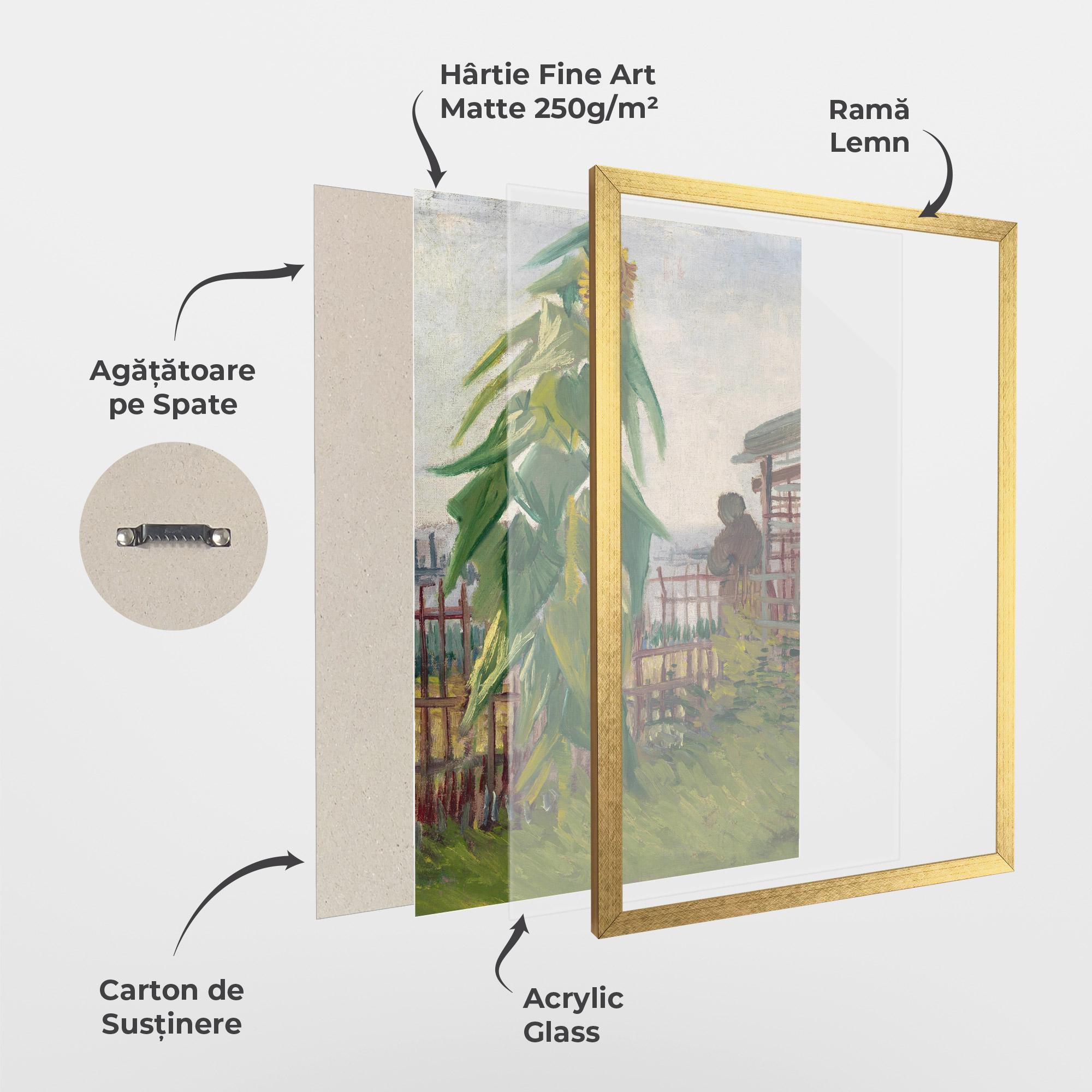 Poster Înrămat Allotment With Sunflower mockup 1