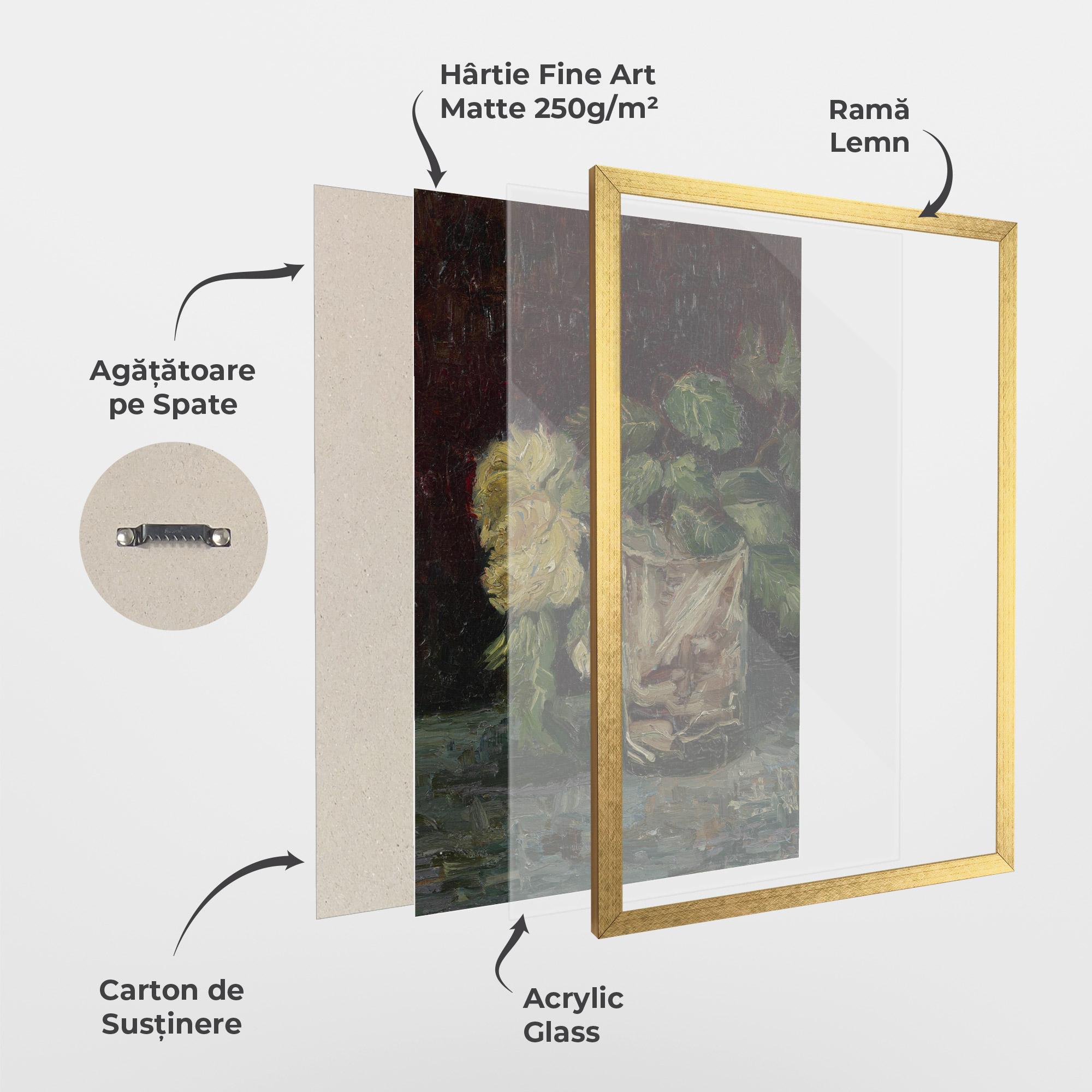 Poster Înrămat Glas Met Gele Rozen mockup 1