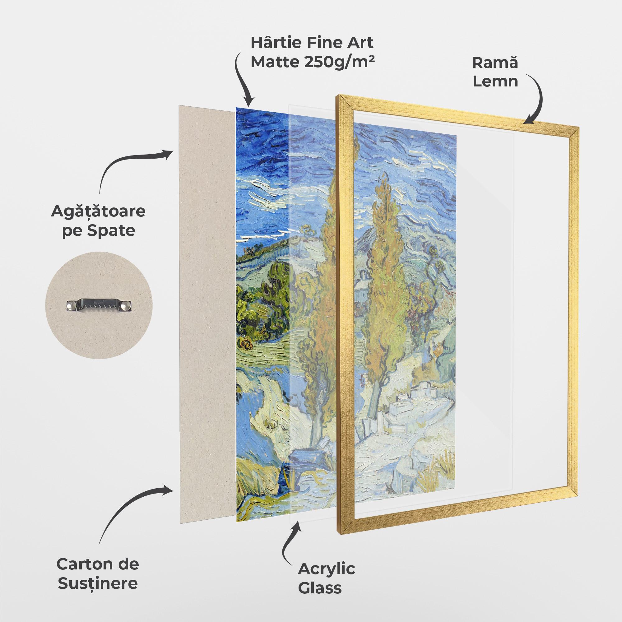 Poster Înrămat Poplars At Saint Remy mockup 1