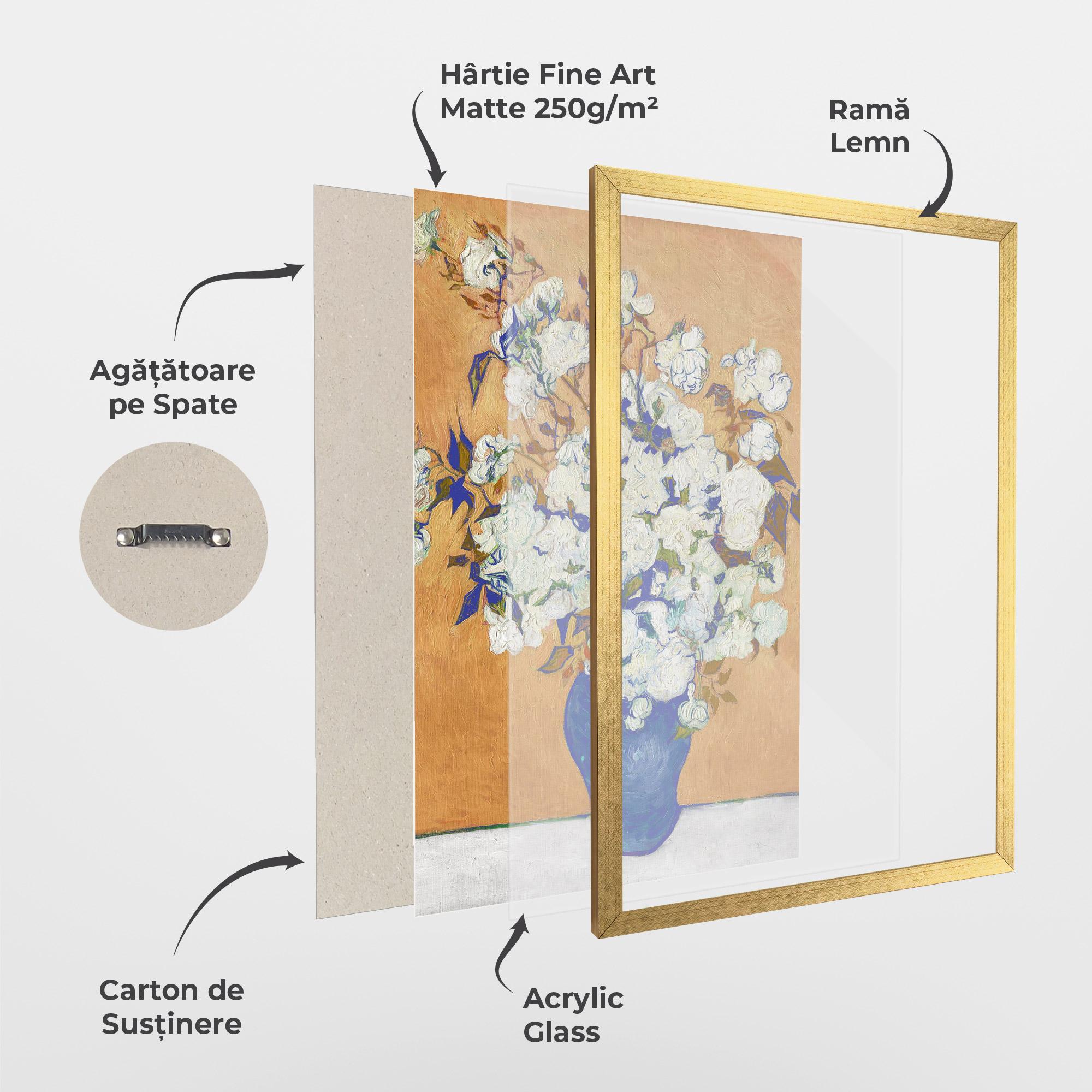 Poster Înrămat Roses Vintage Art mockup 1