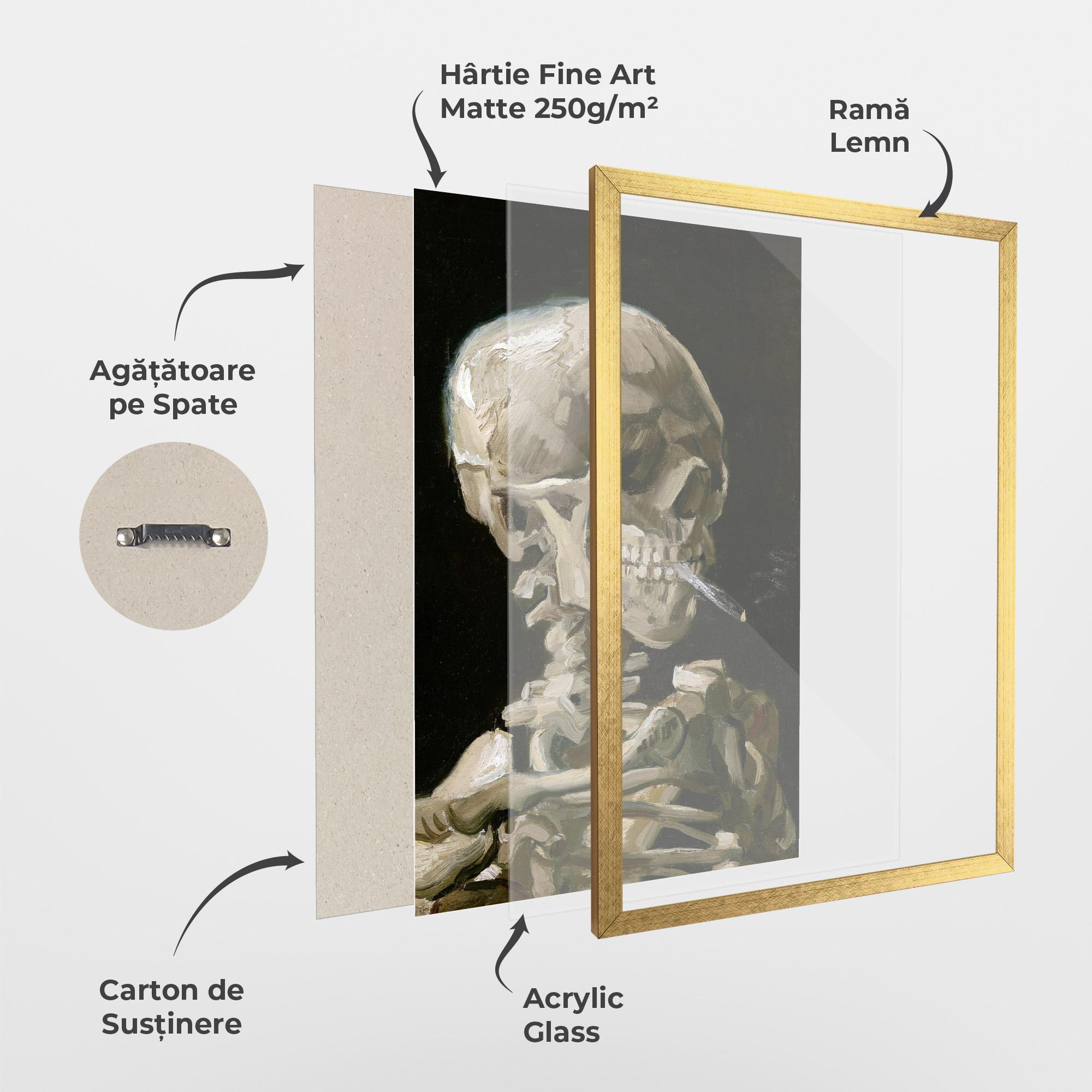 Poster Înrămat Skeleton Cigarette mockup 1