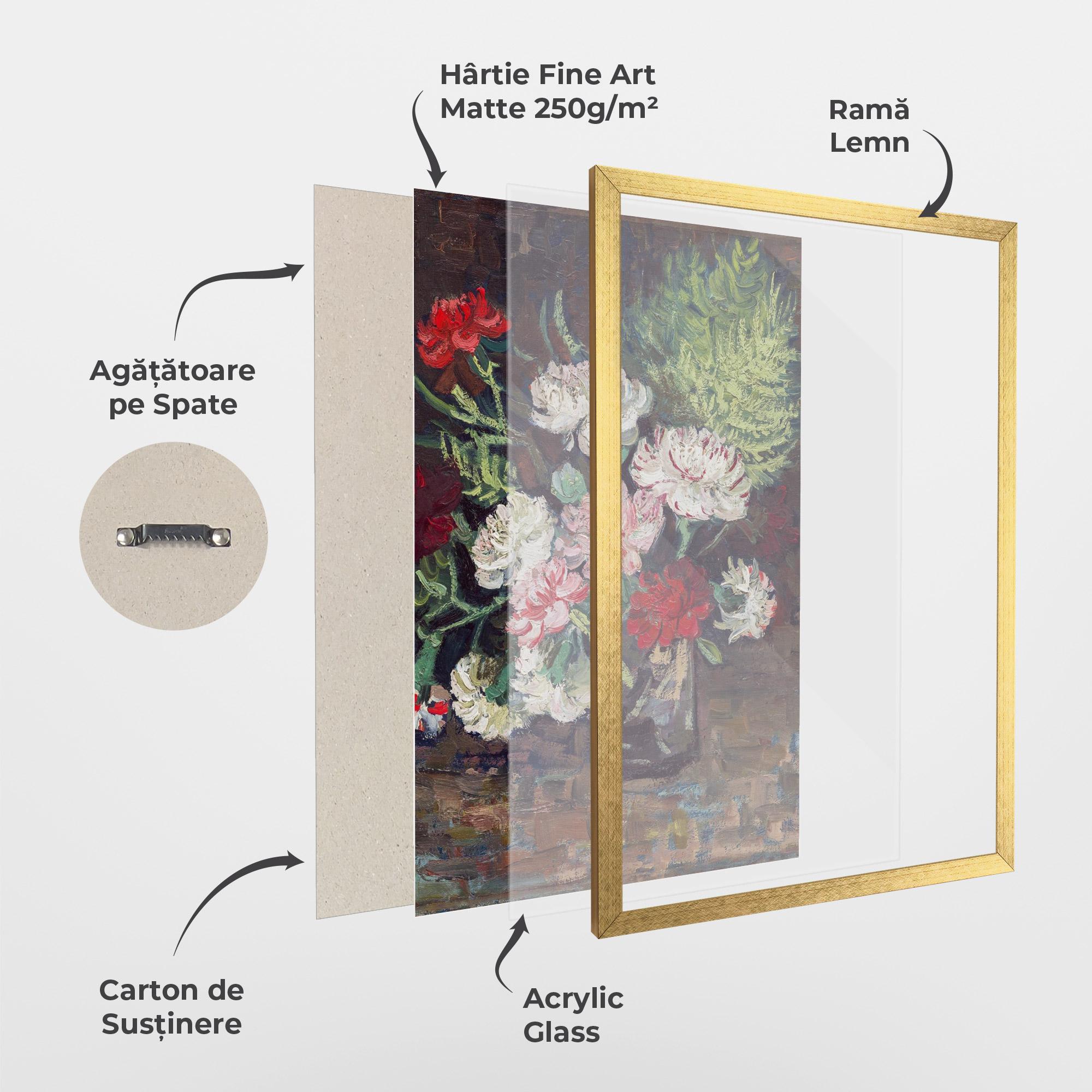 Poster Înrămat Vase With Carnations mockup 1