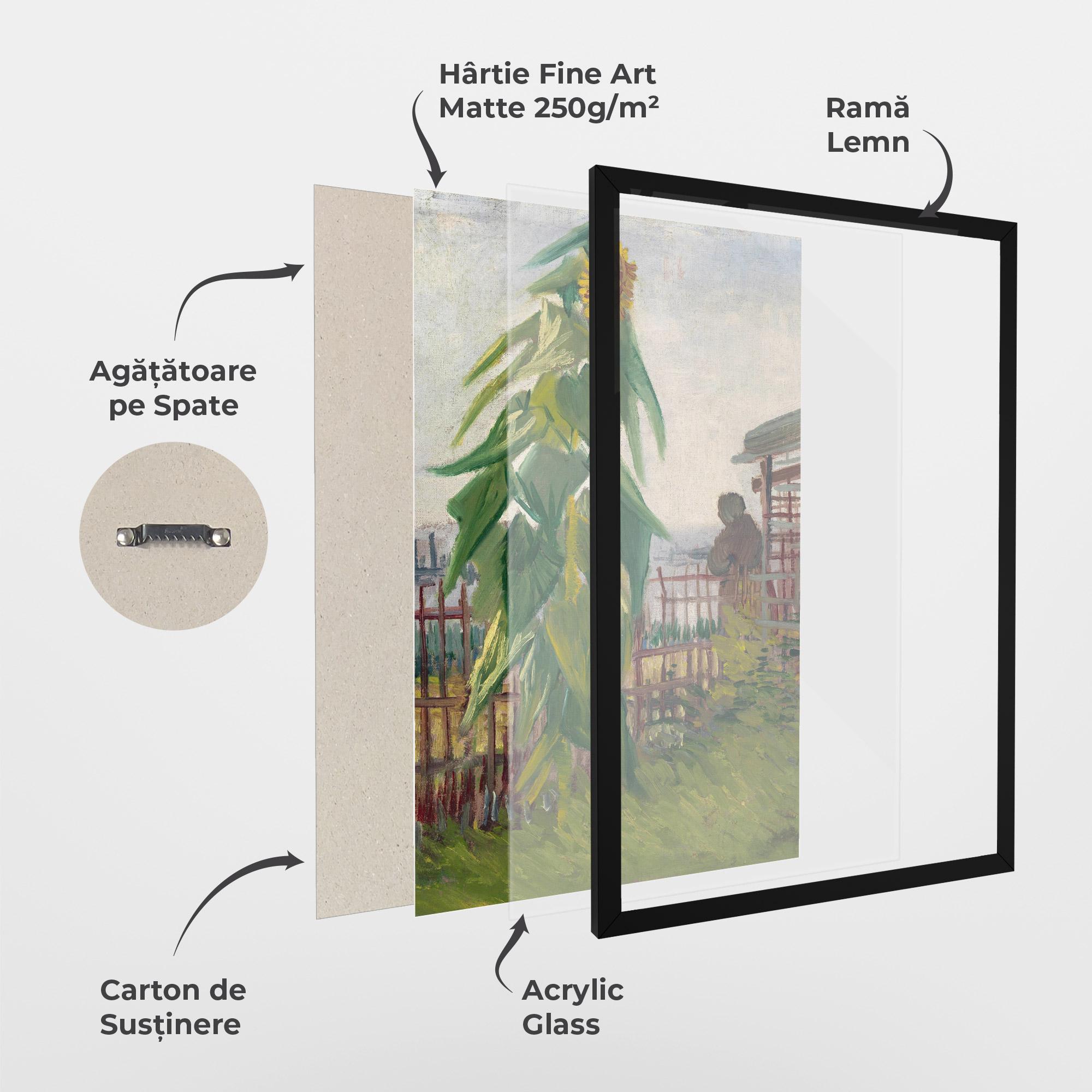 Poster Înrămat Allotment With Sunflower mockup 1