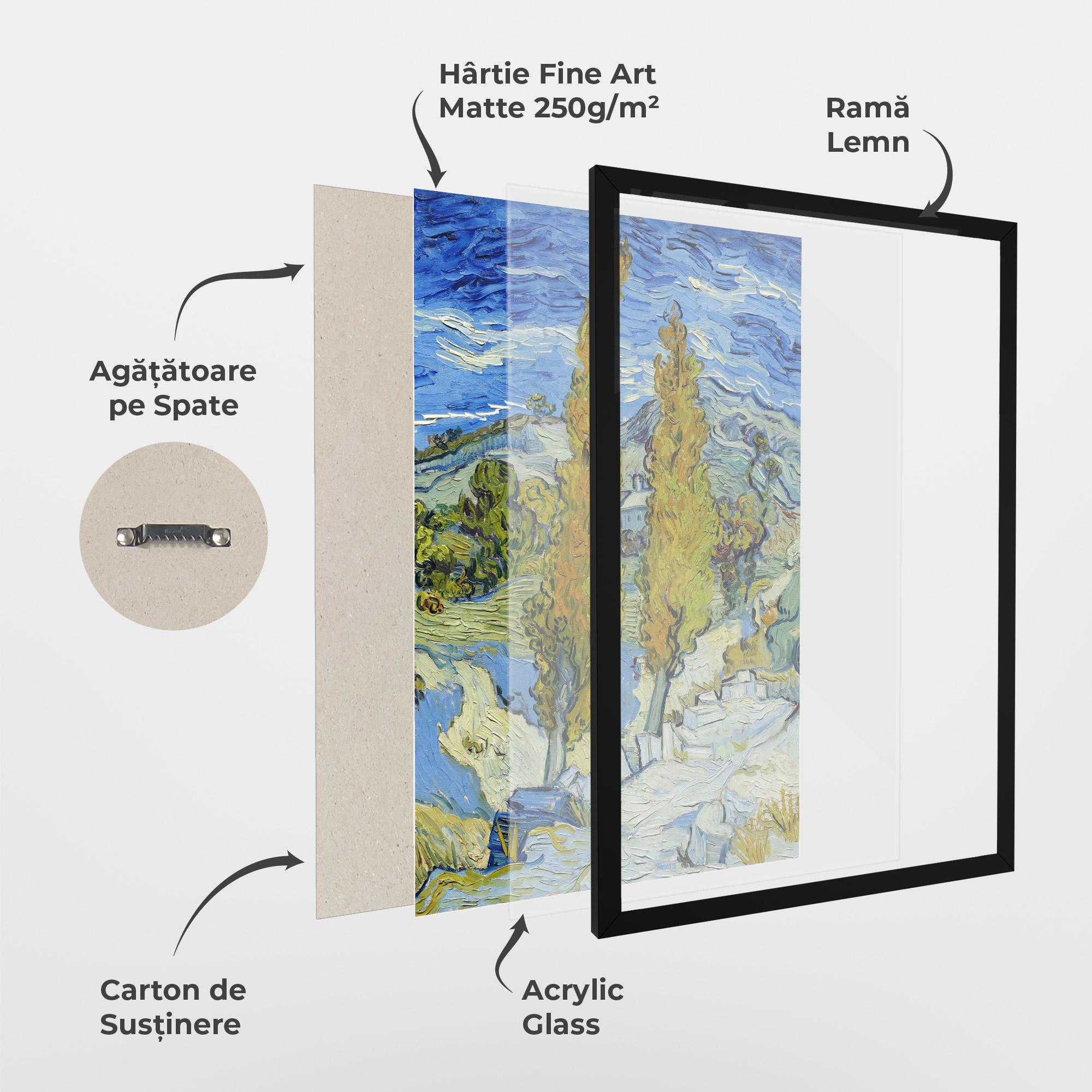 Poster Înrămat Poplars At Saint Remy mockup 1