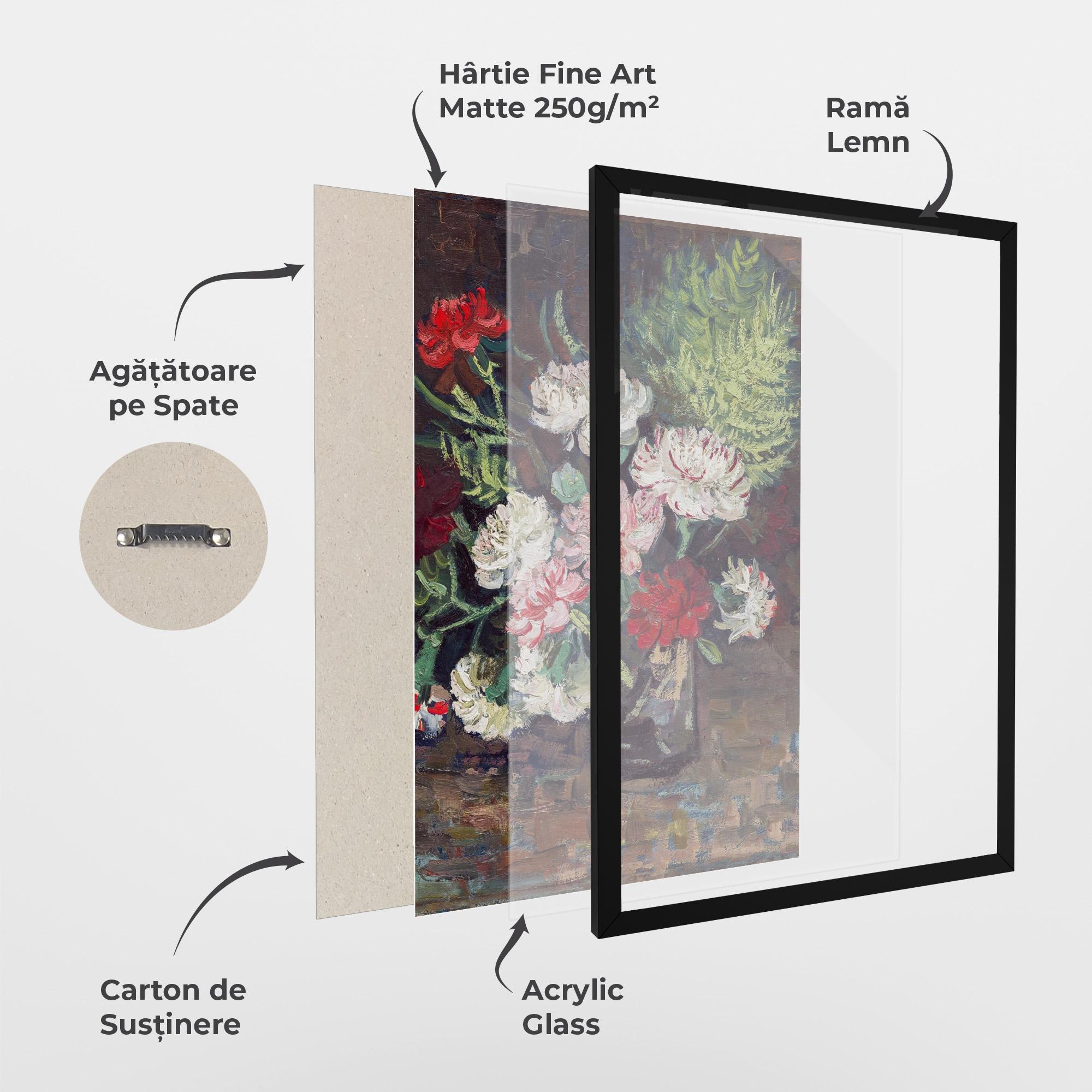 Poster Înrămat Vase With Carnations mockup 1