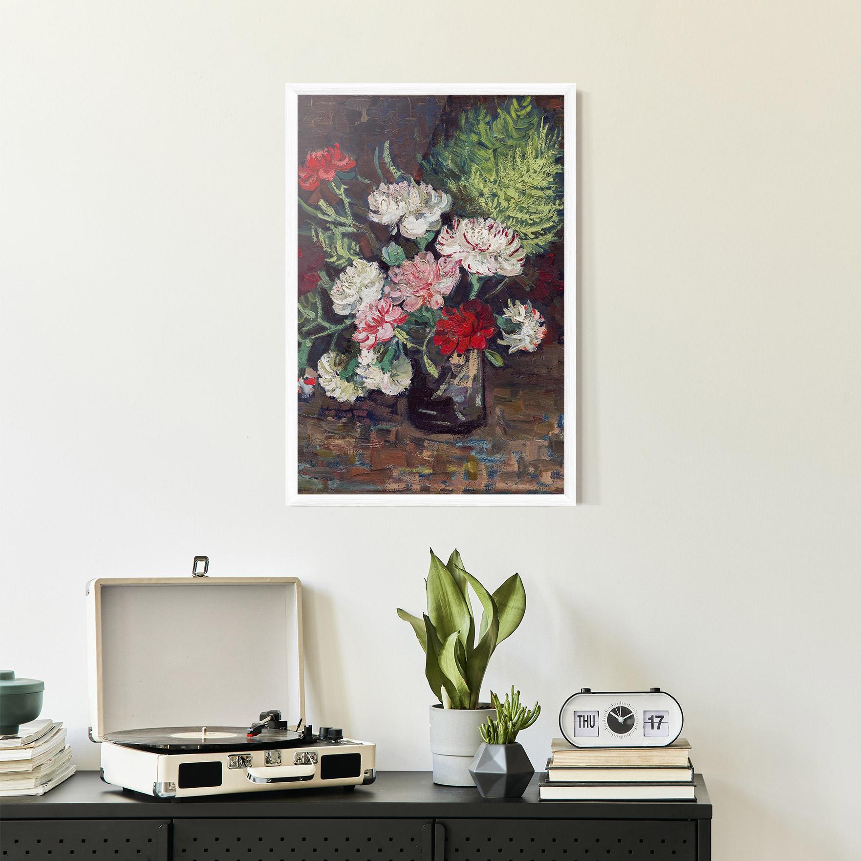 Poster Înrămat Vase With Carnations mockup 2