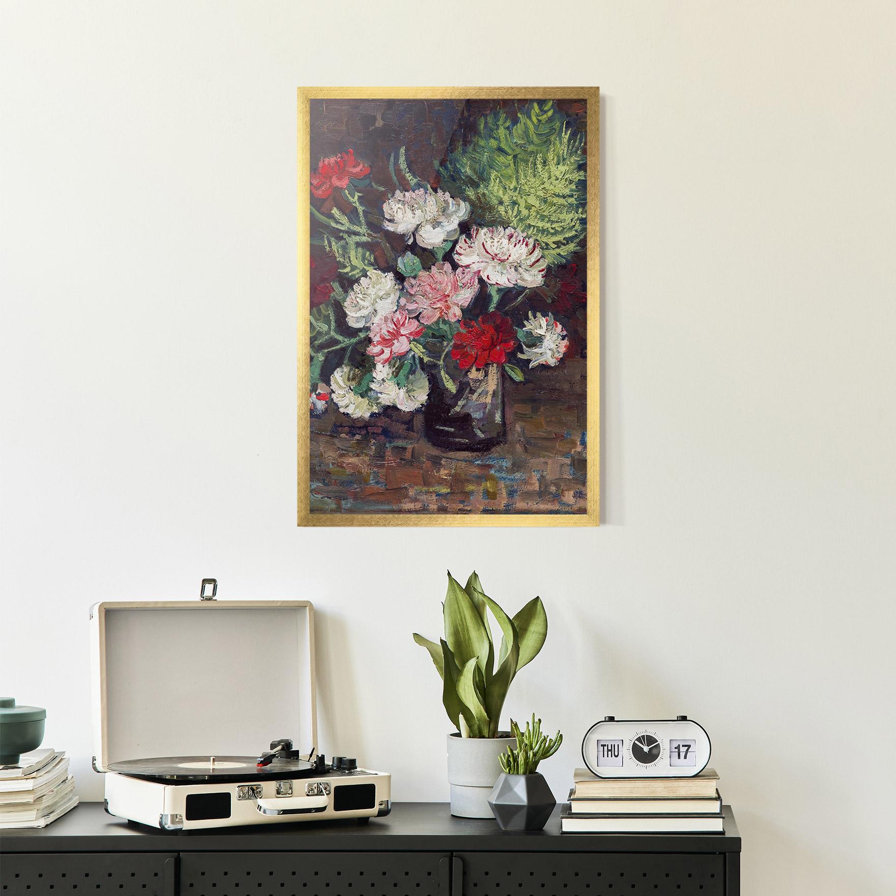 Poster Înrămat Vase With Carnations mockup 2