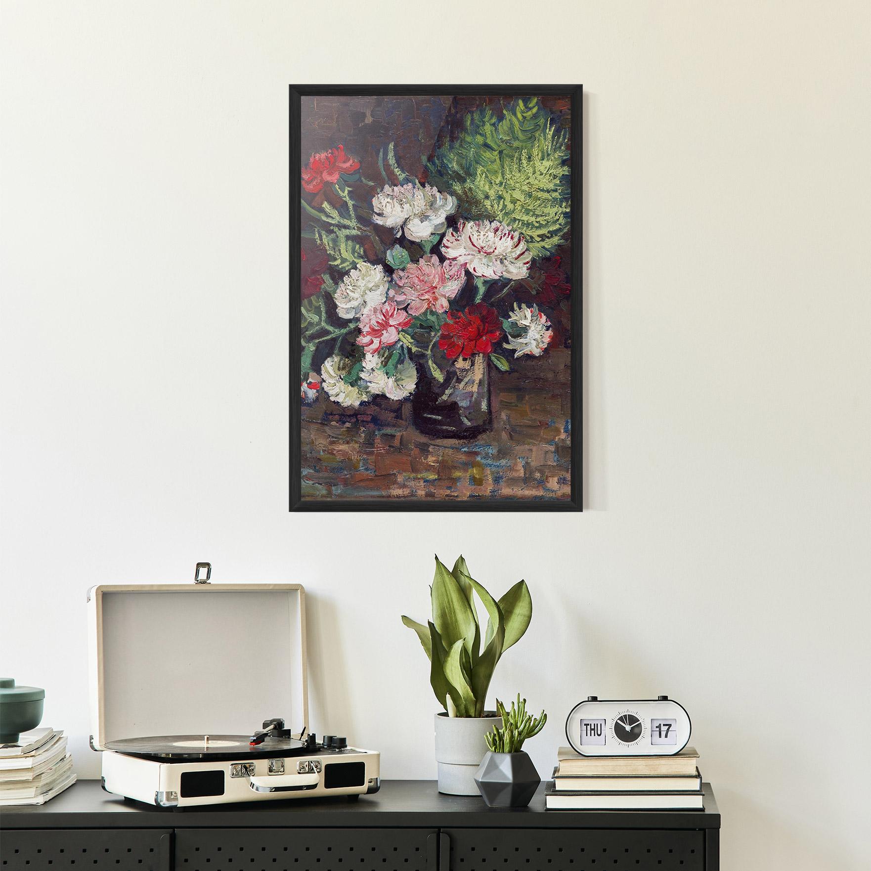 Poster Înrămat Vase With Carnations mockup 2