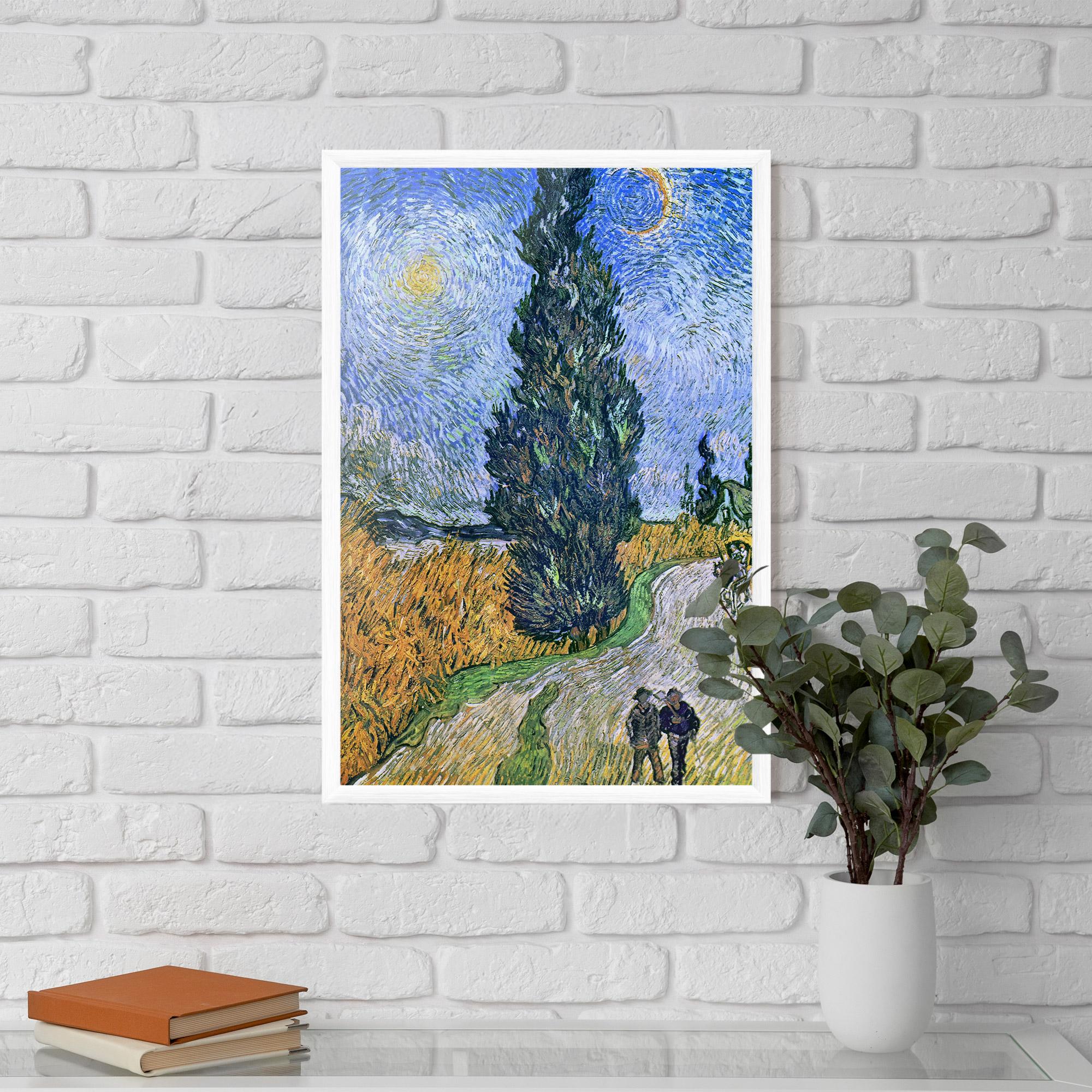 Poster Înrămat Road With Cypress mockup 5