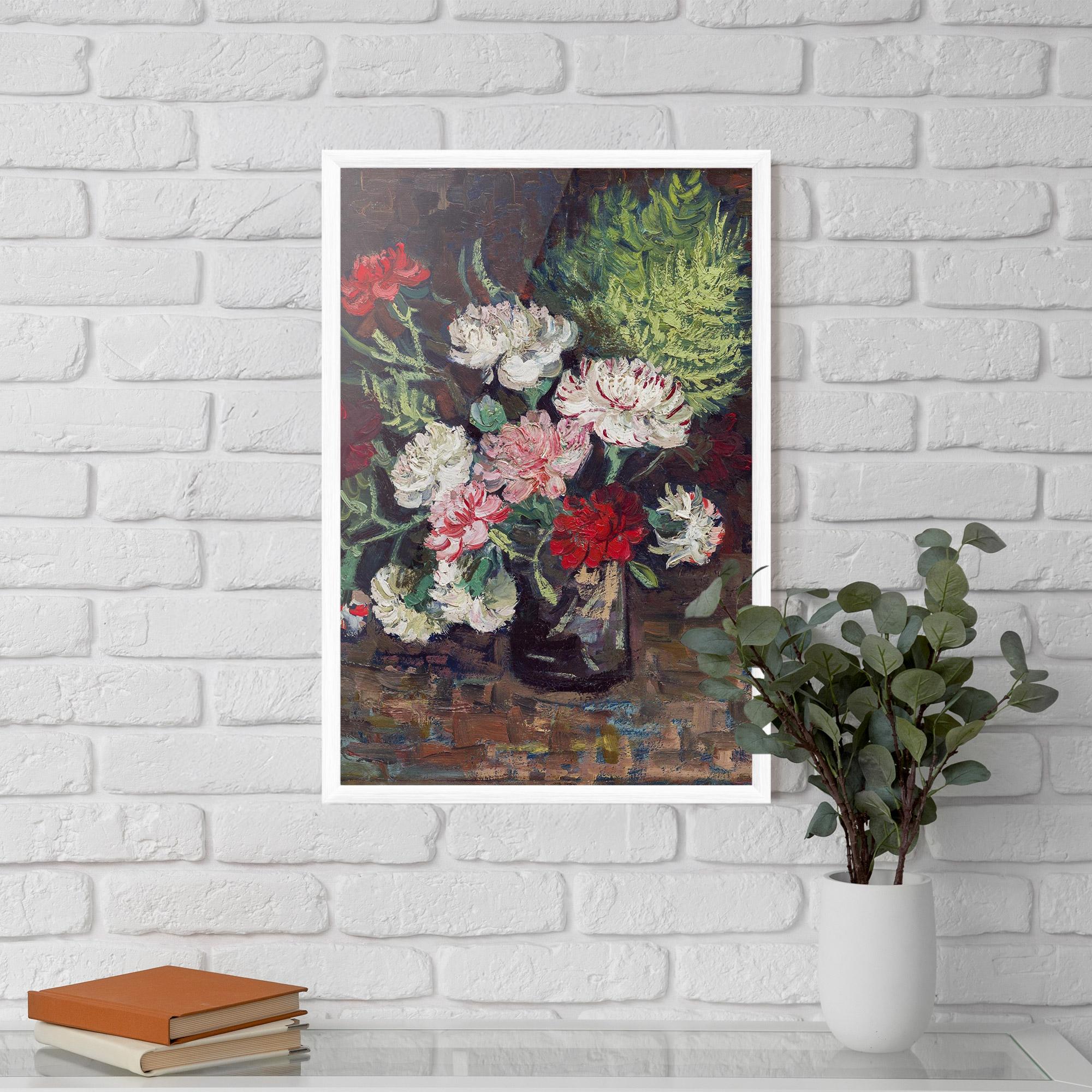 Poster Înrămat Vase With Carnations mockup 5