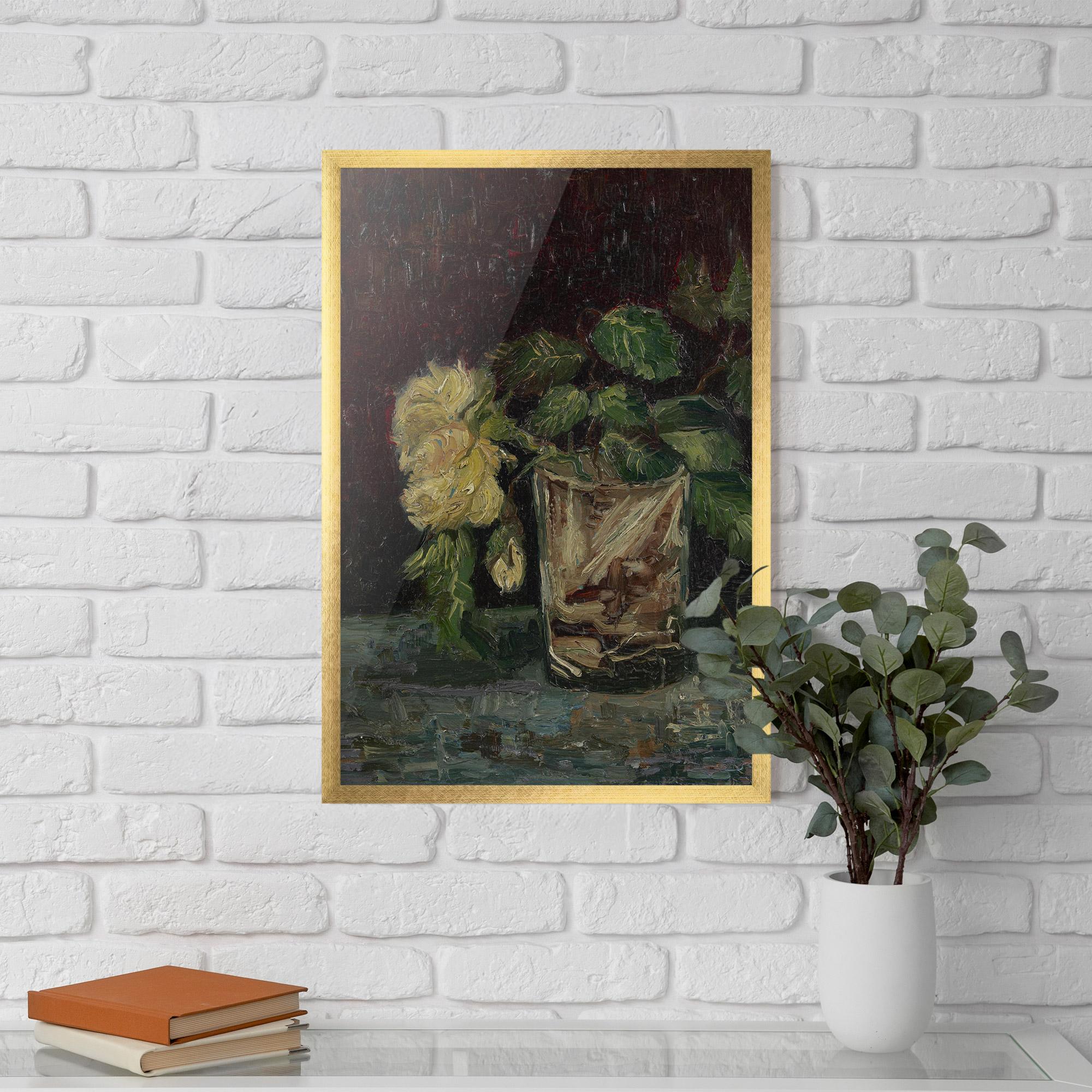 Poster Înrămat Glas Met Gele Rozen mockup 5