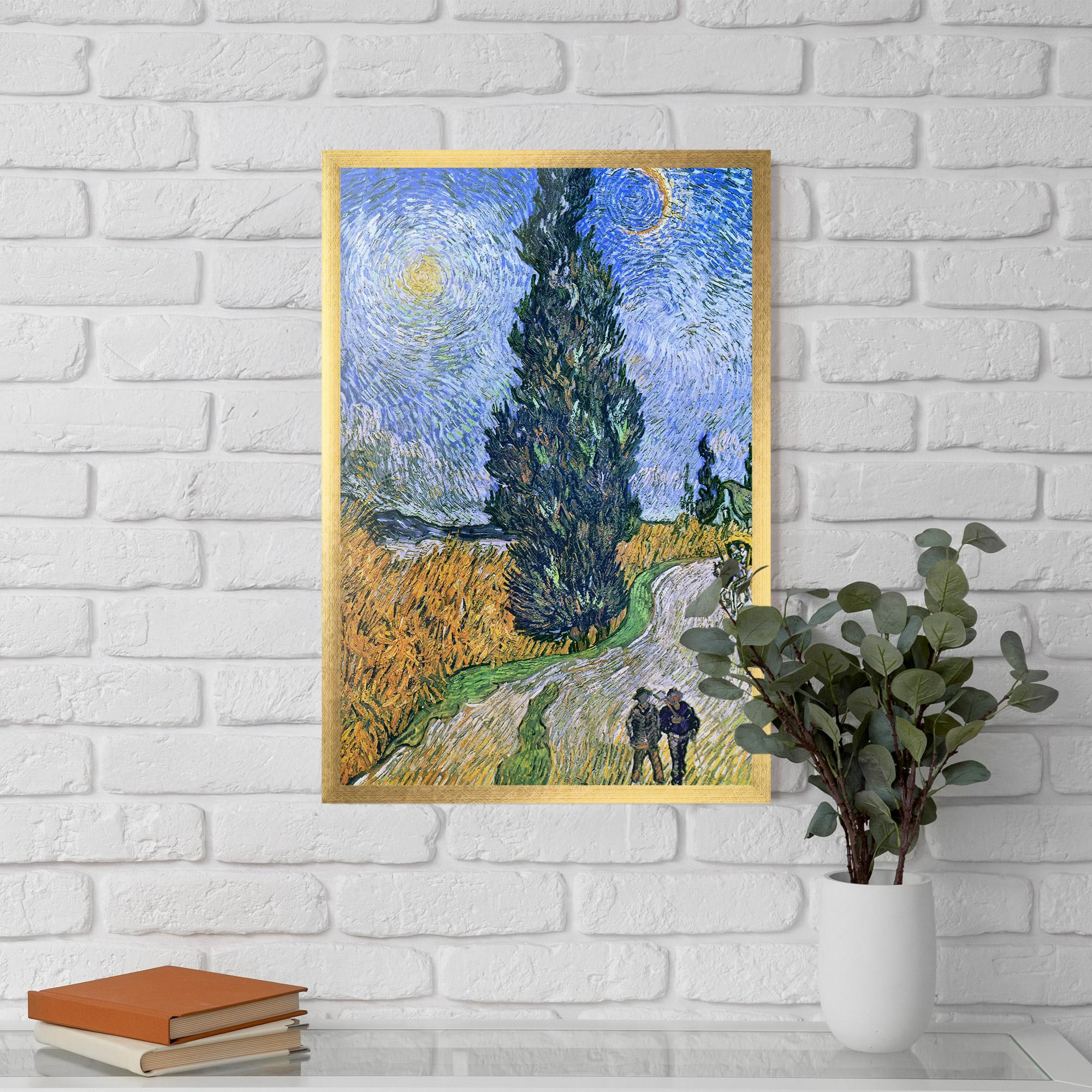 Poster Înrămat Road With Cypress mockup 5