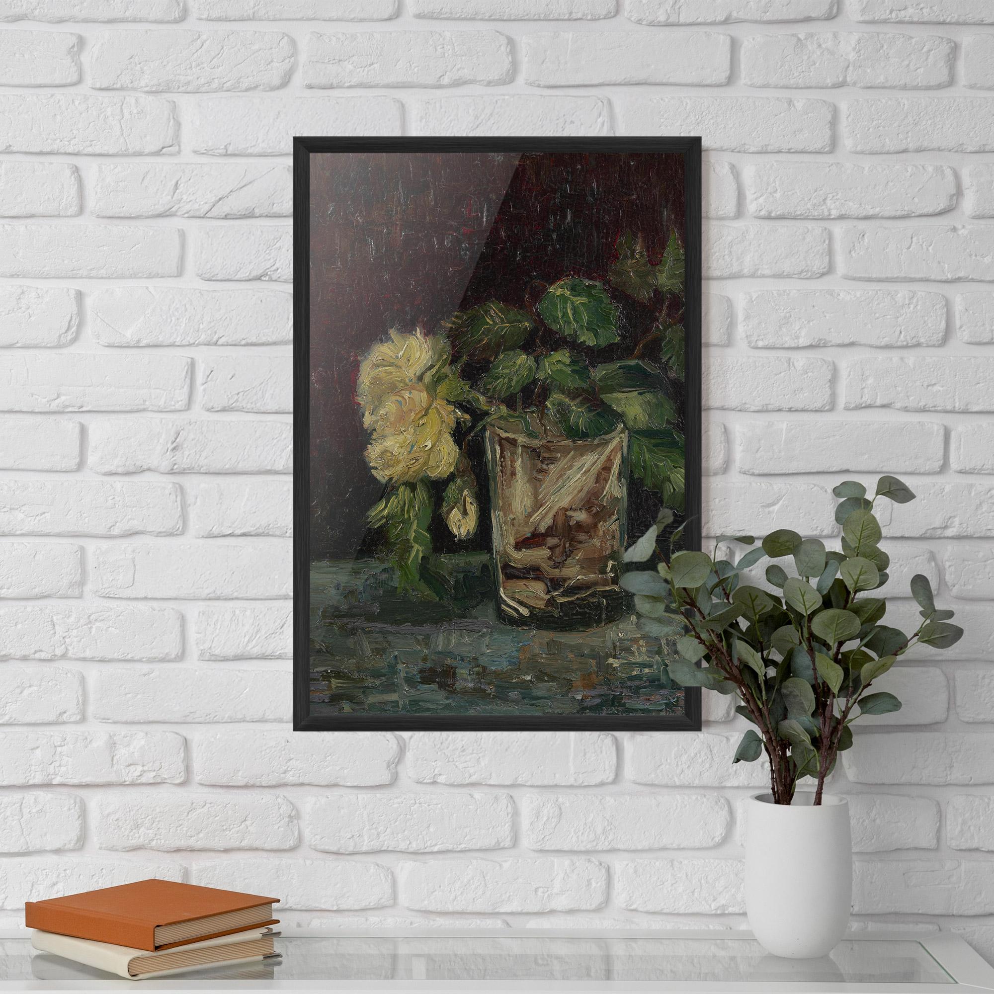 Poster Înrămat Glas Met Gele Rozen mockup 5