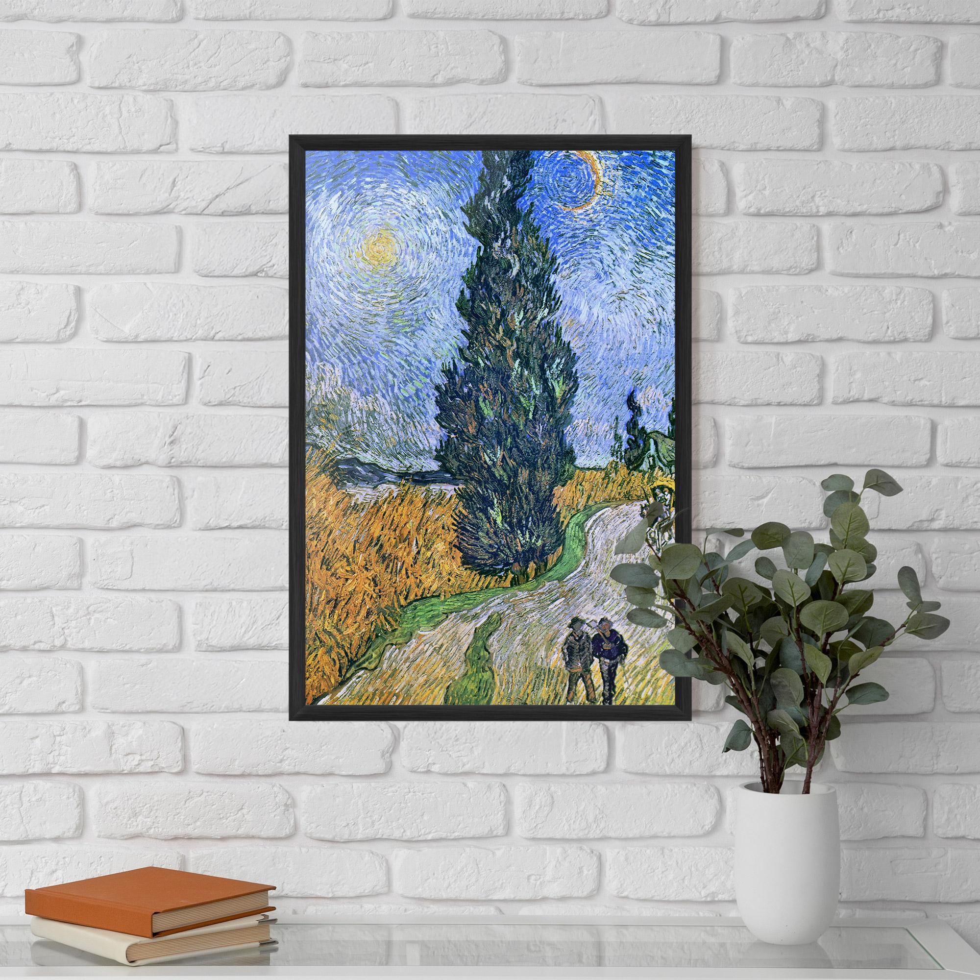 Poster Înrămat Road With Cypress mockup 5