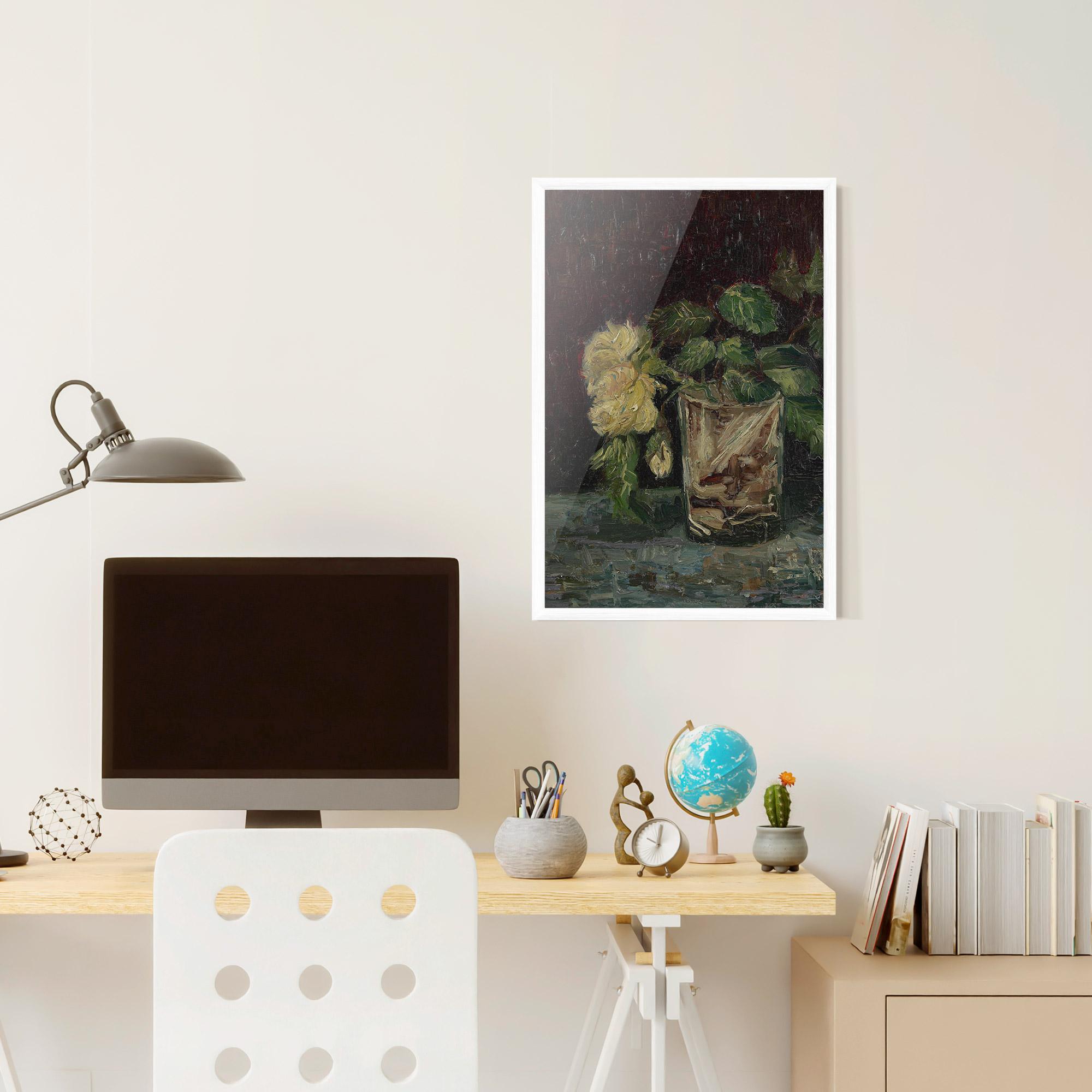 Poster Înrămat Glas Met Gele Rozen mockup 6
