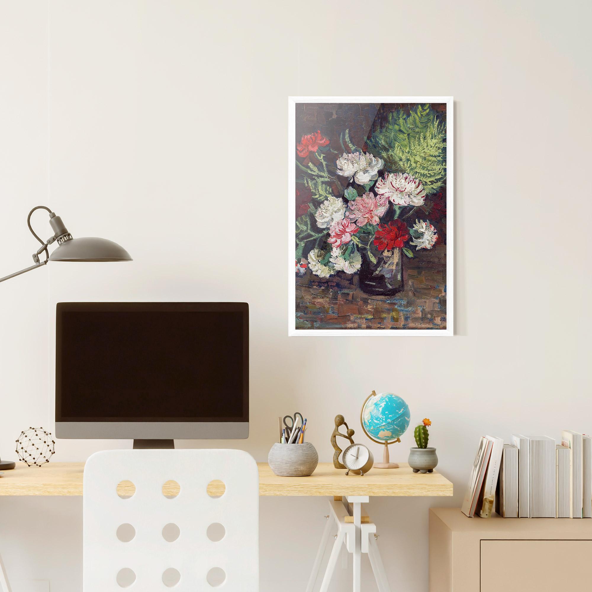 Poster Înrămat Vase With Carnations mockup 6