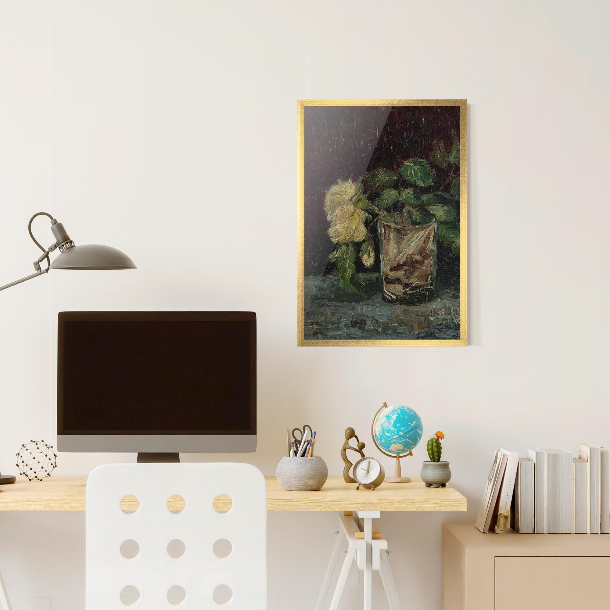 Poster Înrămat Glas Met Gele Rozen mockup 6