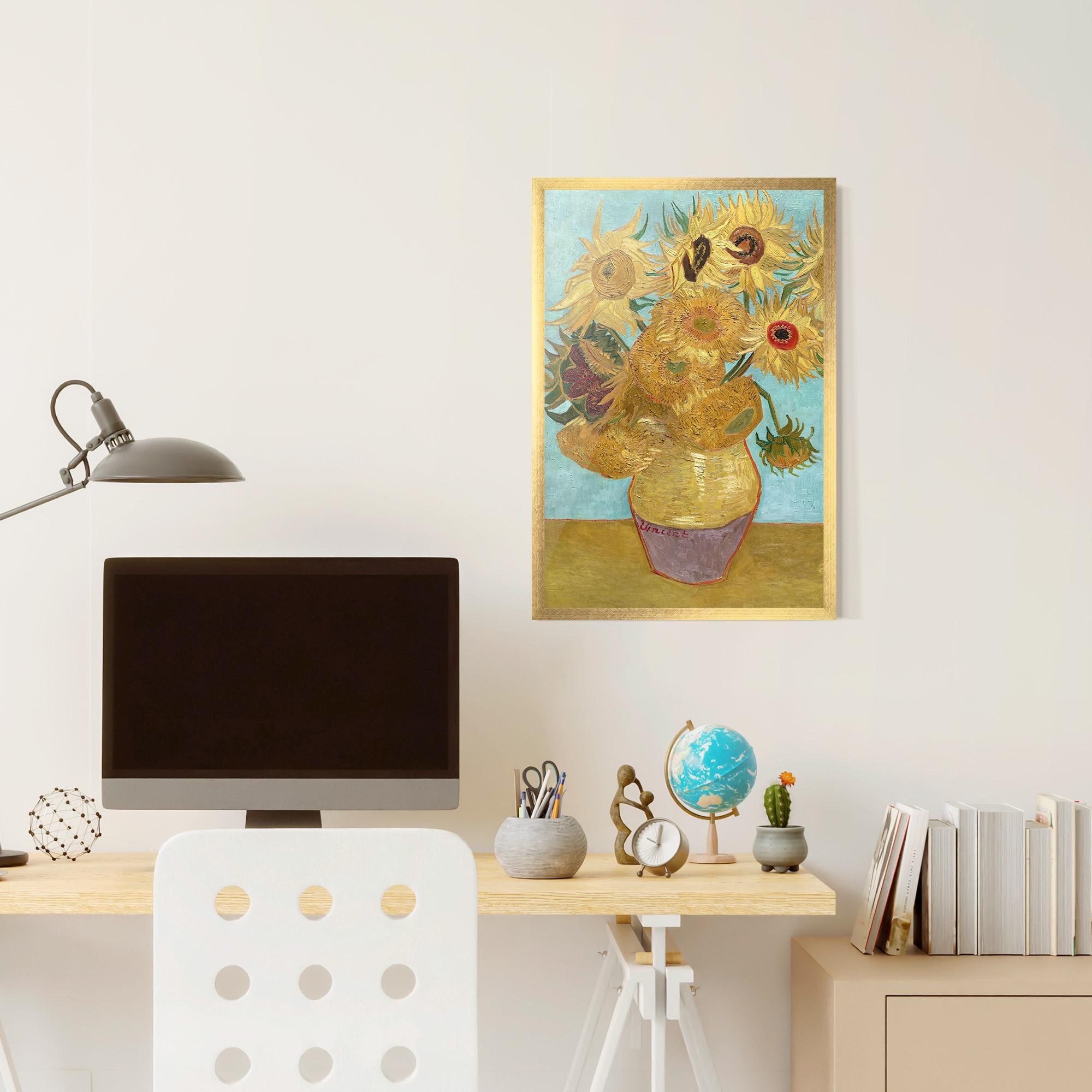Poster Înrămat Twelve Sunflowers mockup 6