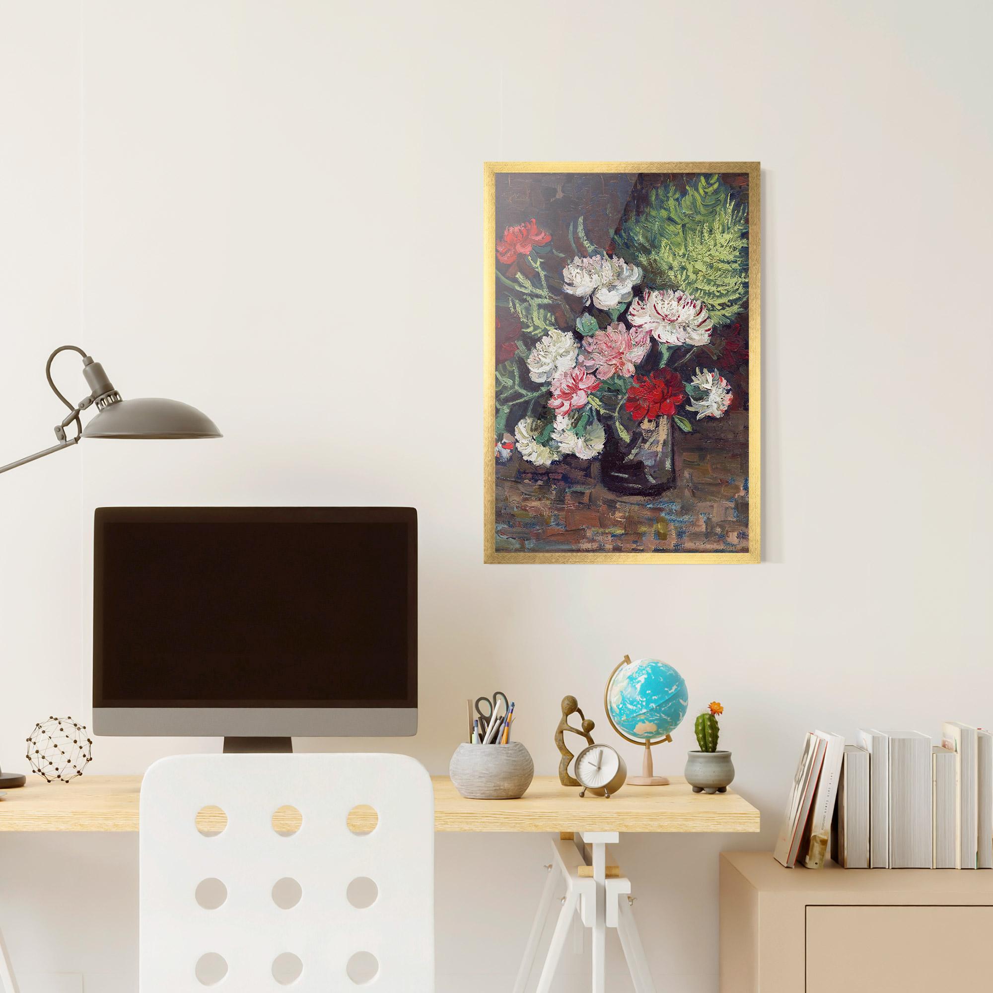 Poster Înrămat Vase With Carnations mockup 6