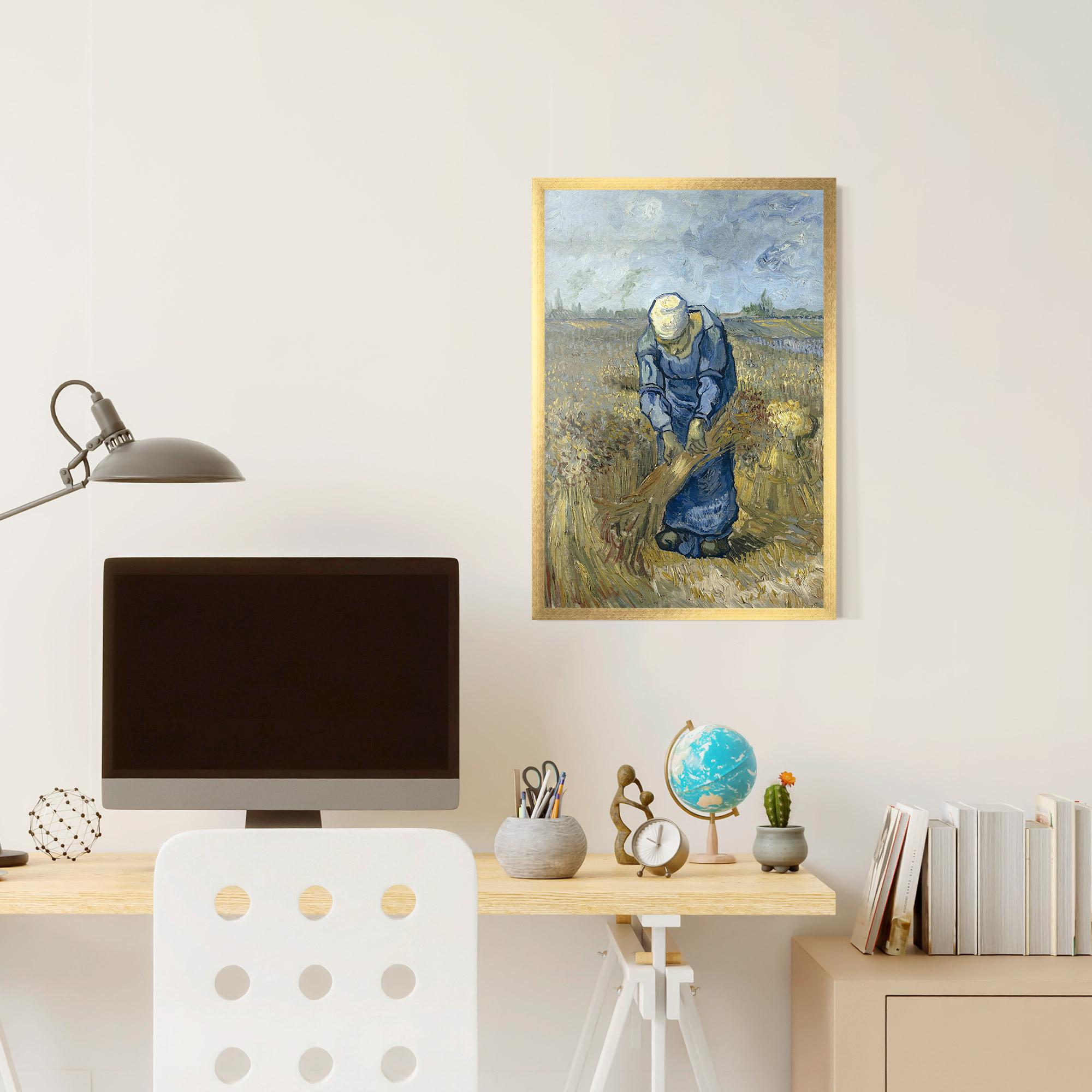 Poster Înrămat Woman Sheaves mockup 6