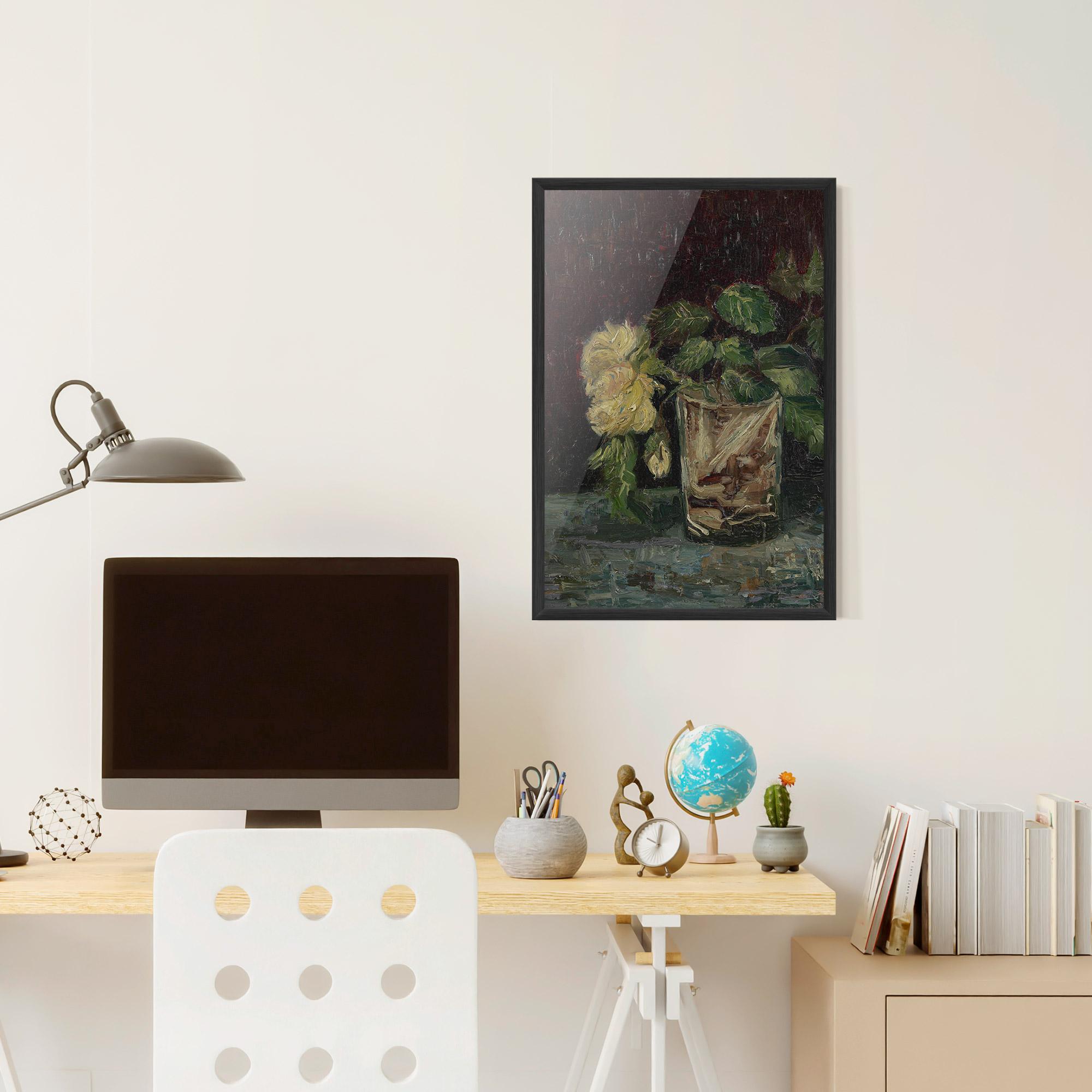 Poster Înrămat Glas Met Gele Rozen mockup 6