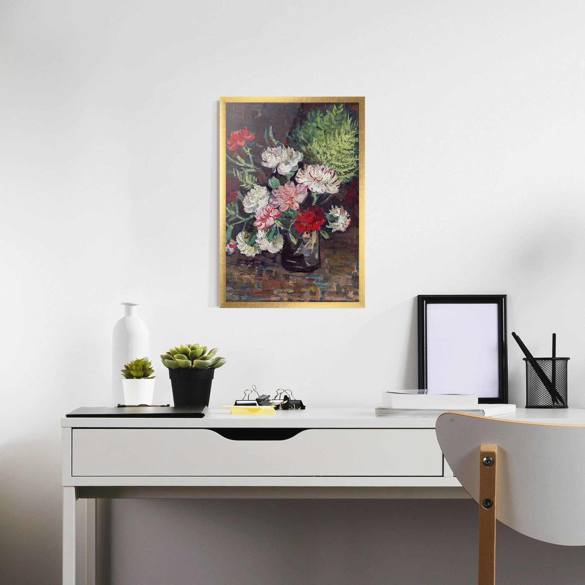 Poster Înrămat Vase With Carnations mockup 7