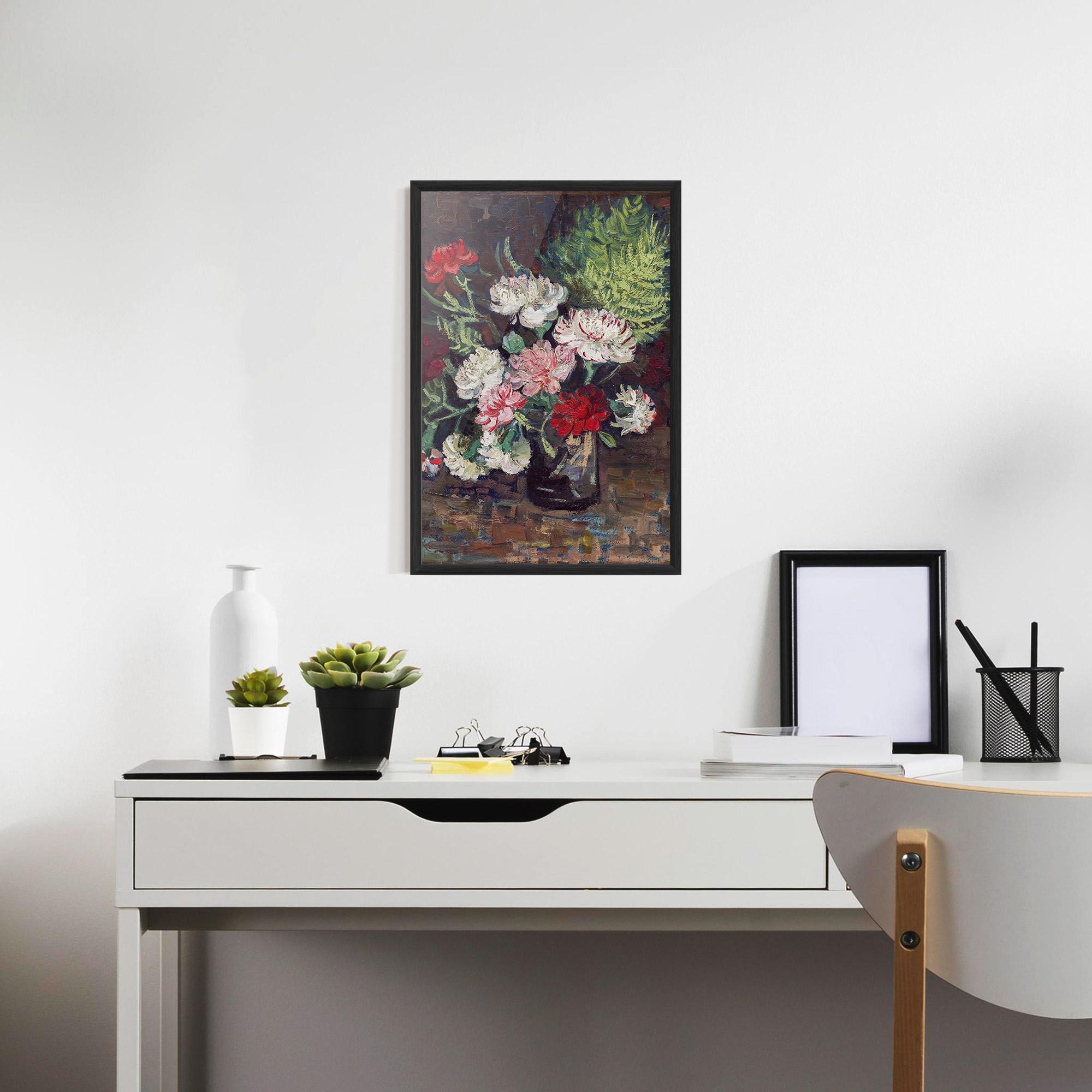 Poster Înrămat Vase With Carnations mockup 7