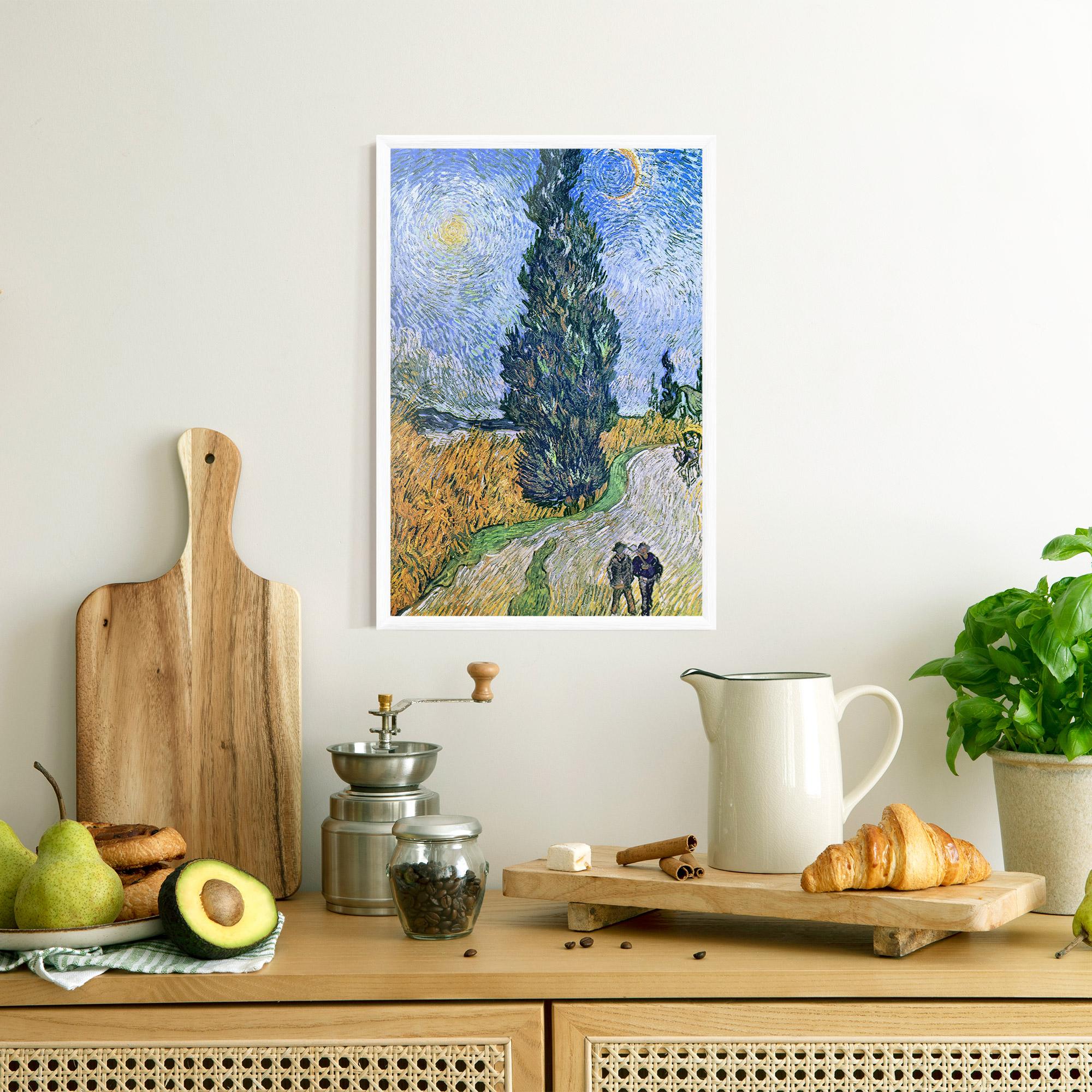 Poster Înrămat Road With Cypress mockup 8