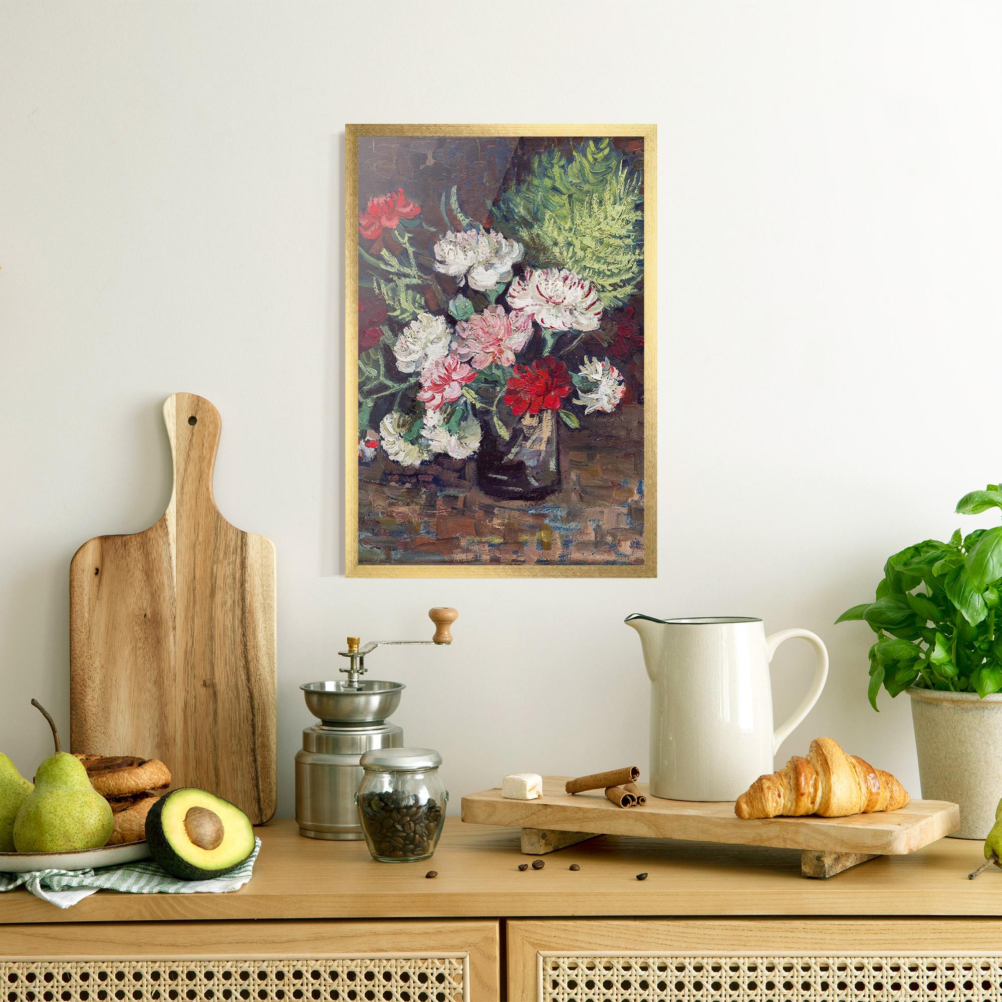Poster Înrămat Vase With Carnations mockup 8