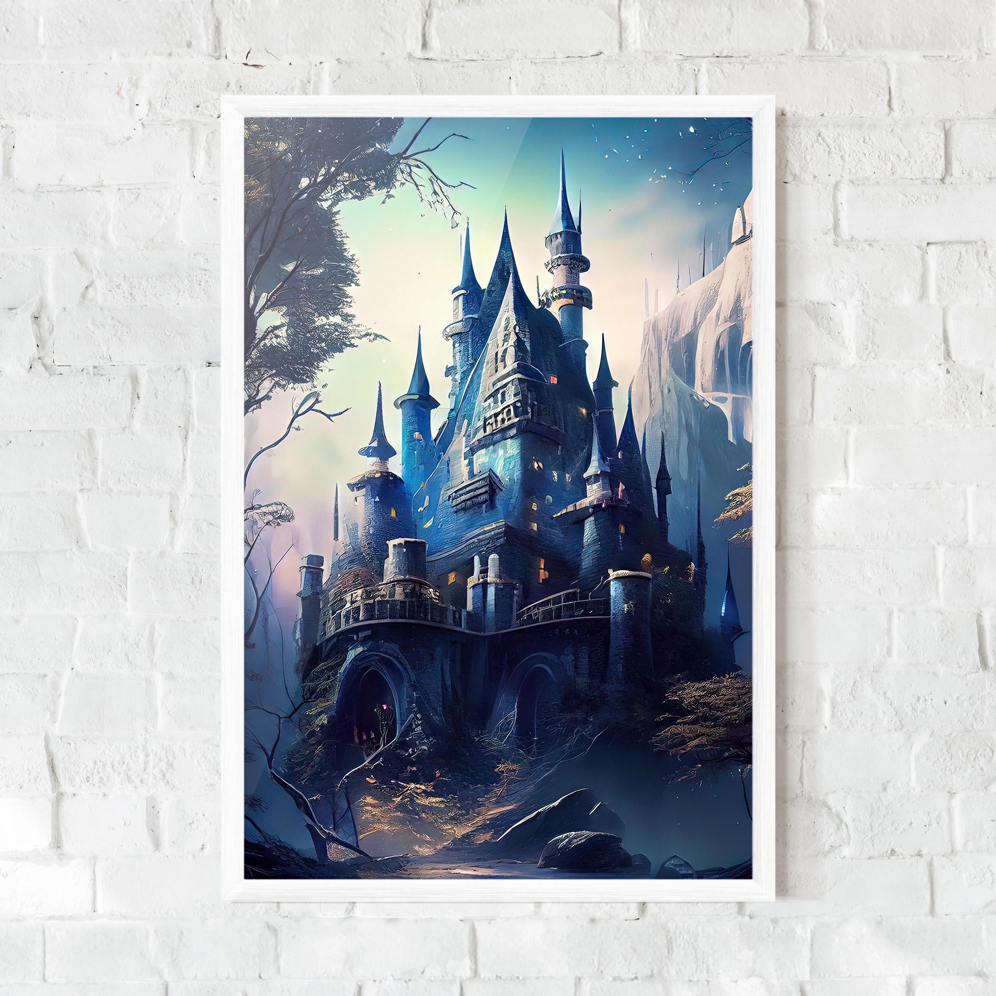 Poster Înrămat Blue Art Castle mockup 0