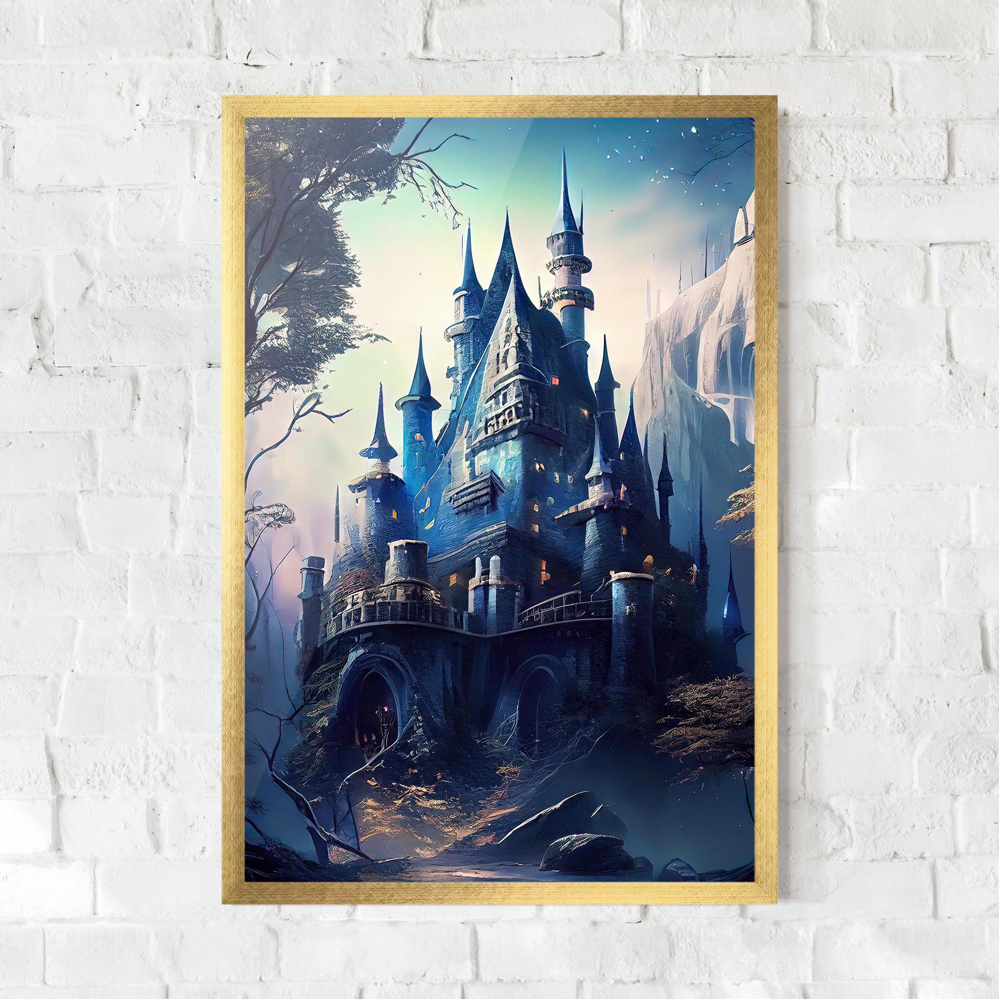 Poster Înrămat Blue Art Castle mockup 0