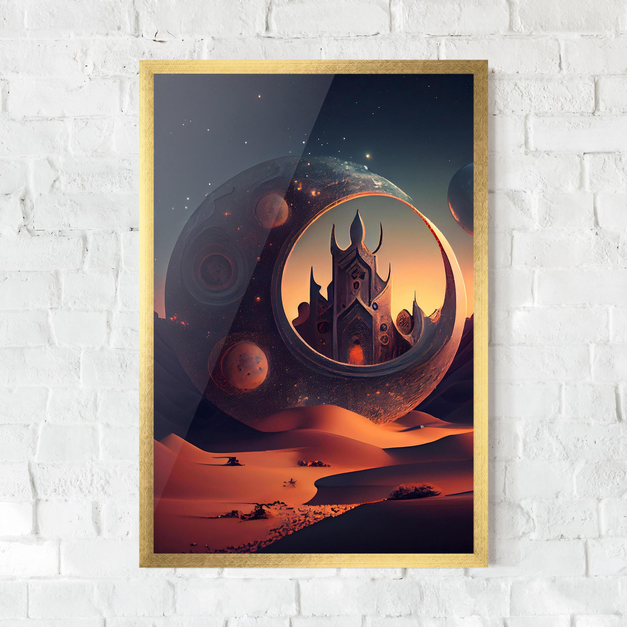 Poster Înrămat Fantasy Desert Castle mockup 0