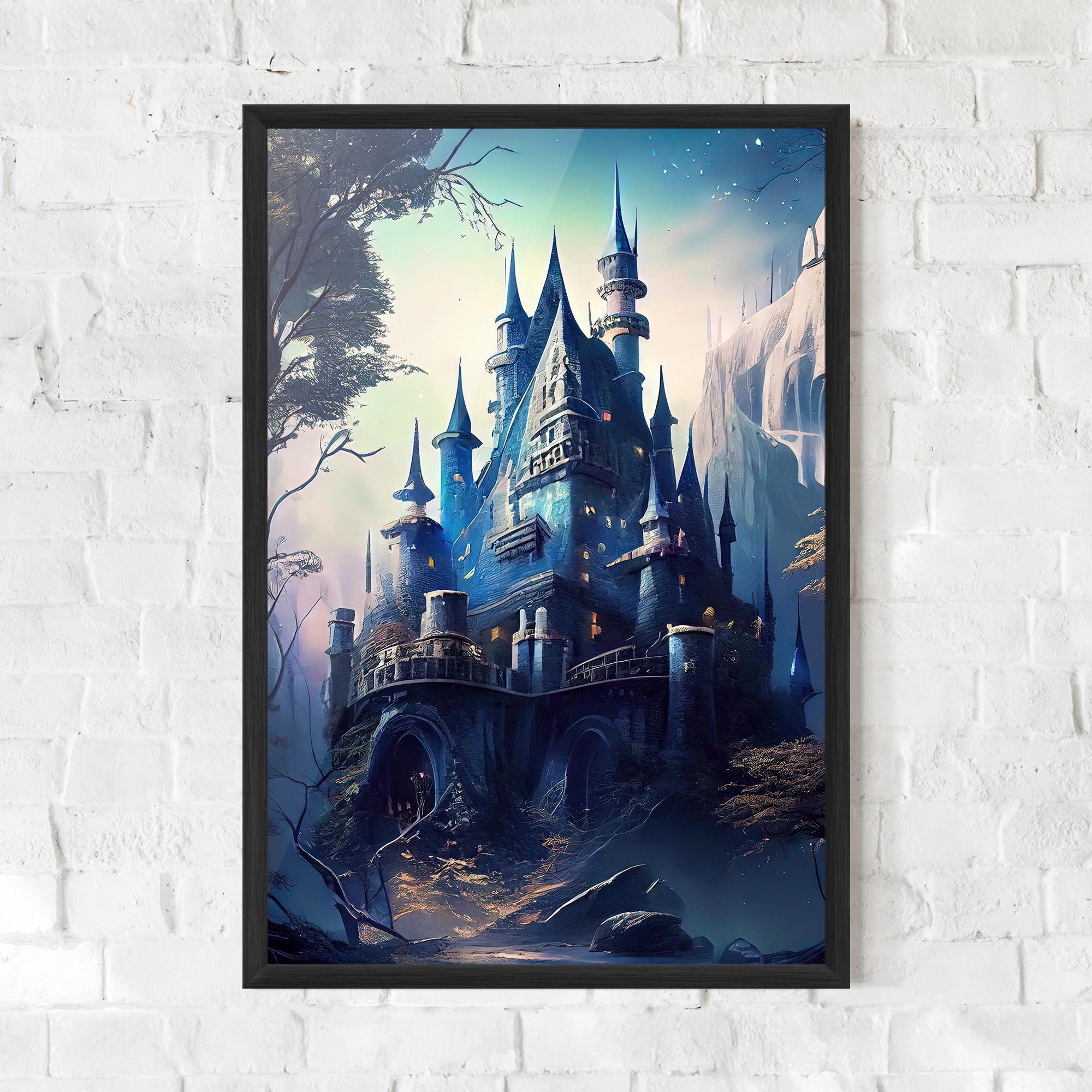 Poster Înrămat Blue Art Castle mockup 0