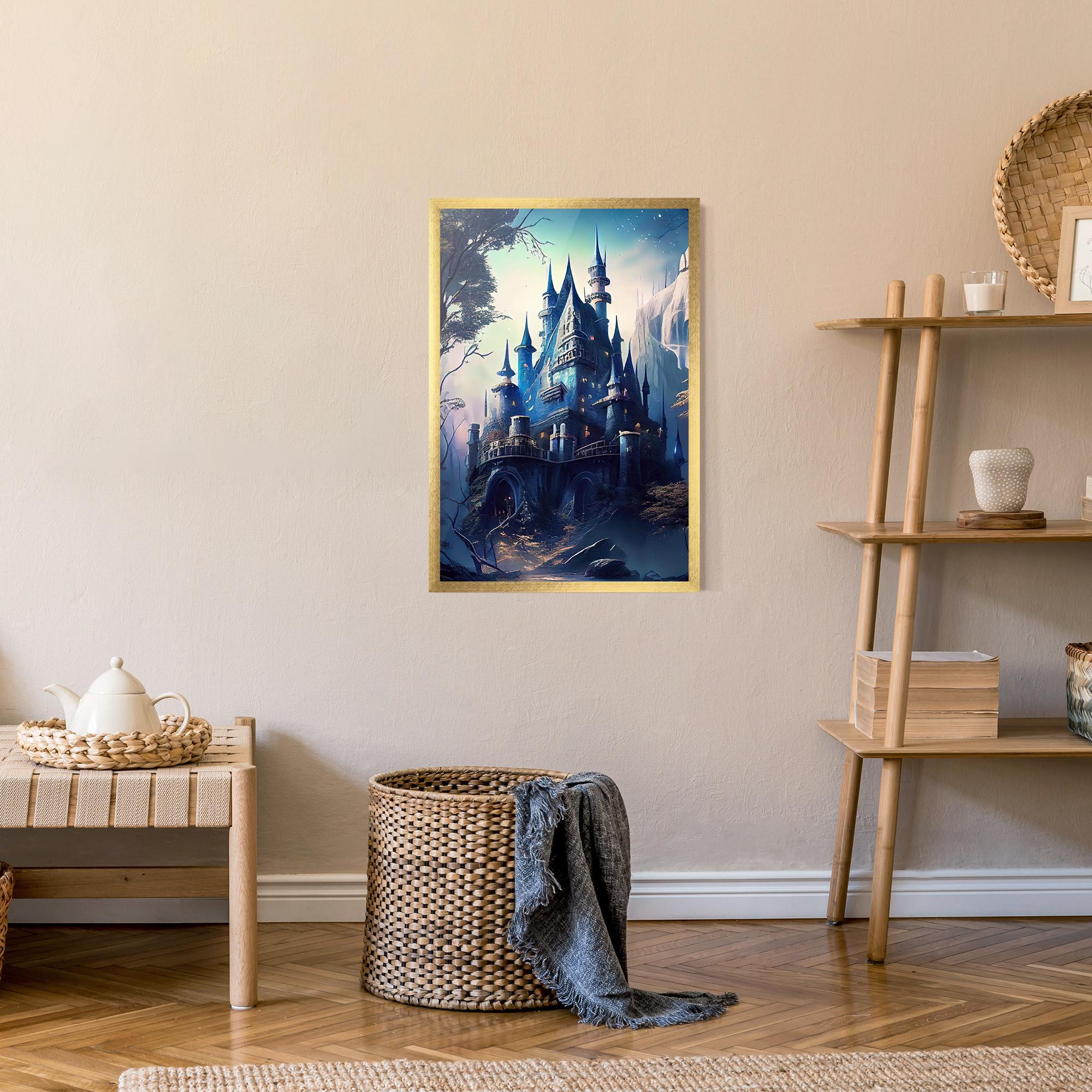 Poster Înrămat Blue Art Castle mockup 9