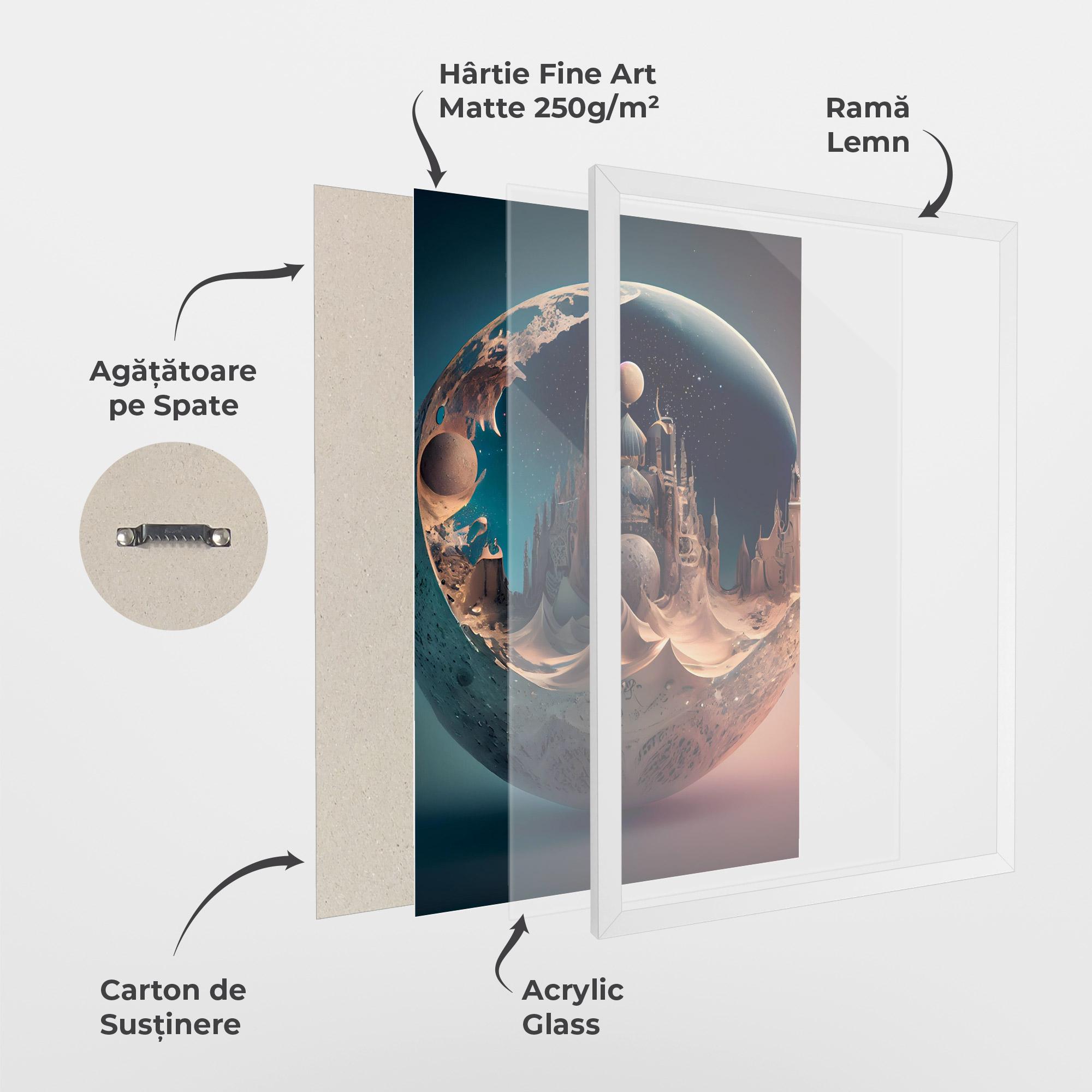 Poster Înrămat Fantasy Planet Castle mockup 1