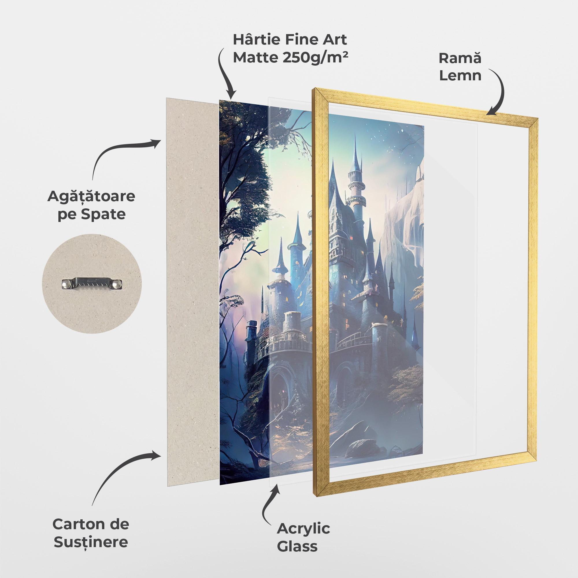 Poster Înrămat Blue Art Castle mockup 1