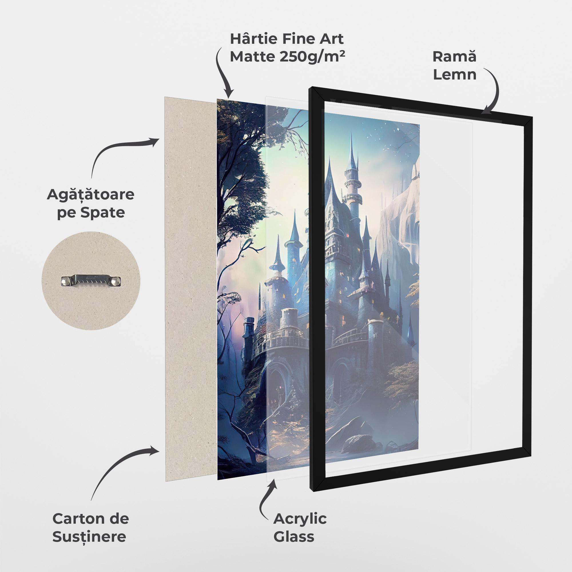 Poster Înrămat Blue Art Castle mockup 1