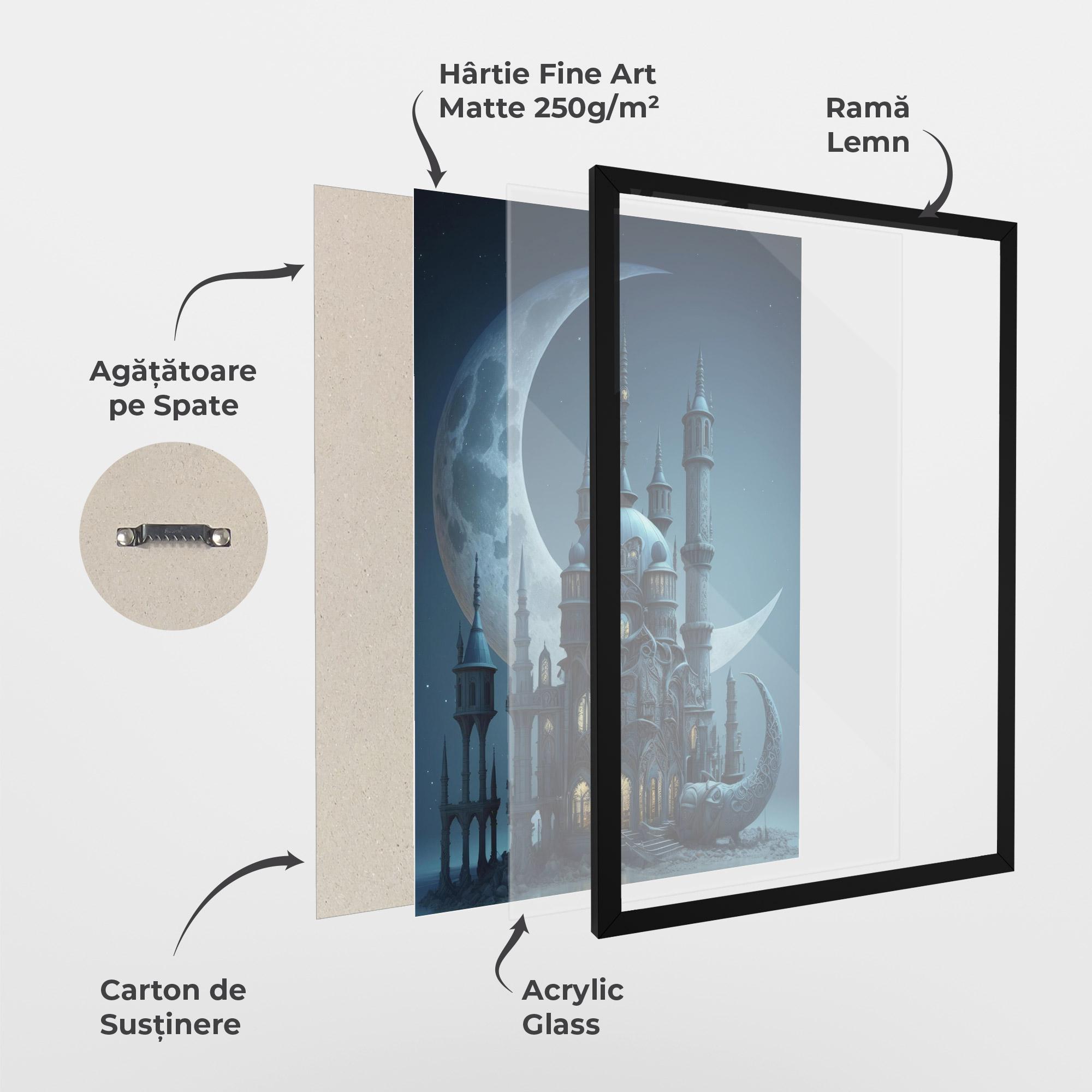 Poster Înrămat Mosque Moon mockup 1