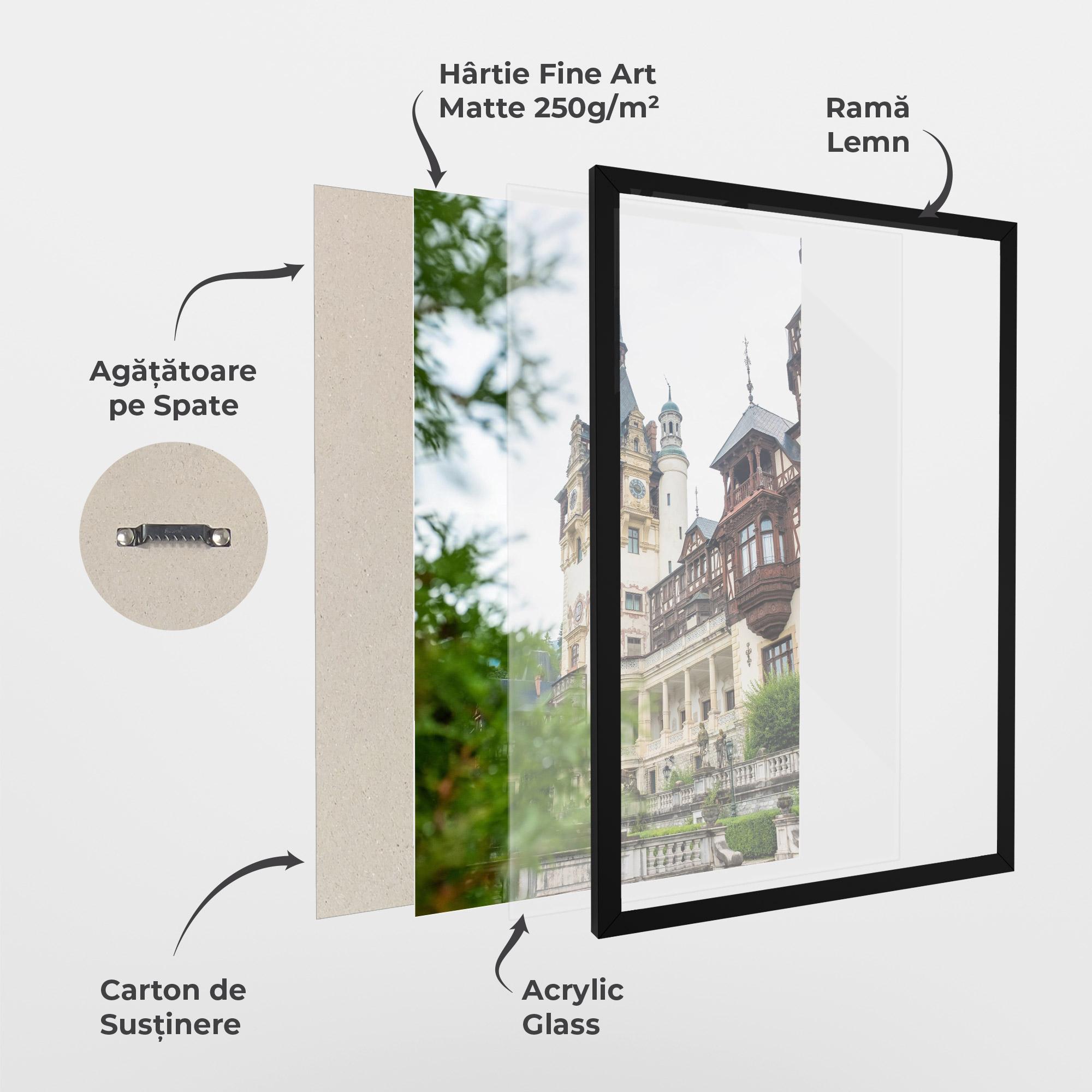 Poster Înrămat Peles Castle Romania mockup 1