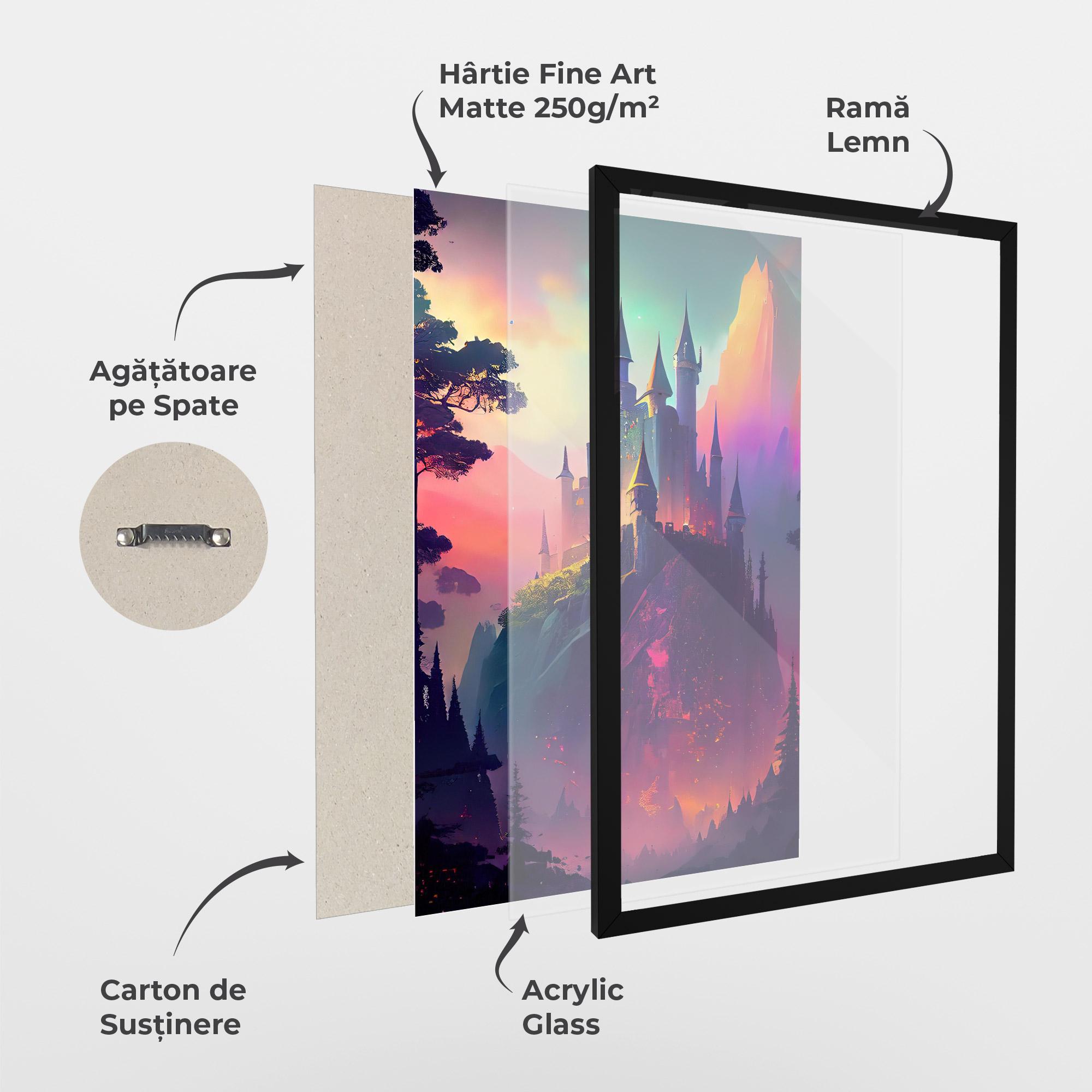 Poster Înrămat Purple Orange Castle mockup 1