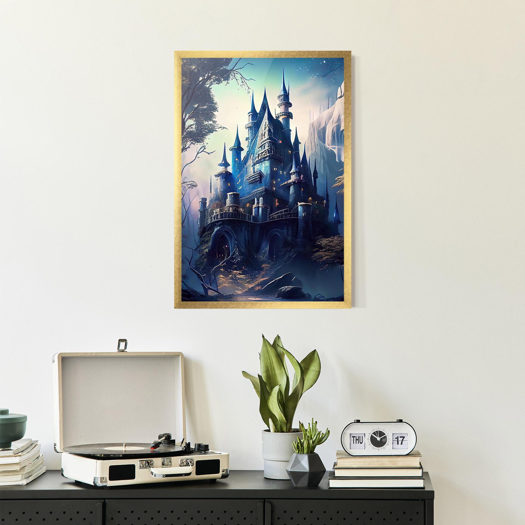 Poster Înrămat Blue Art Castle mockup 2