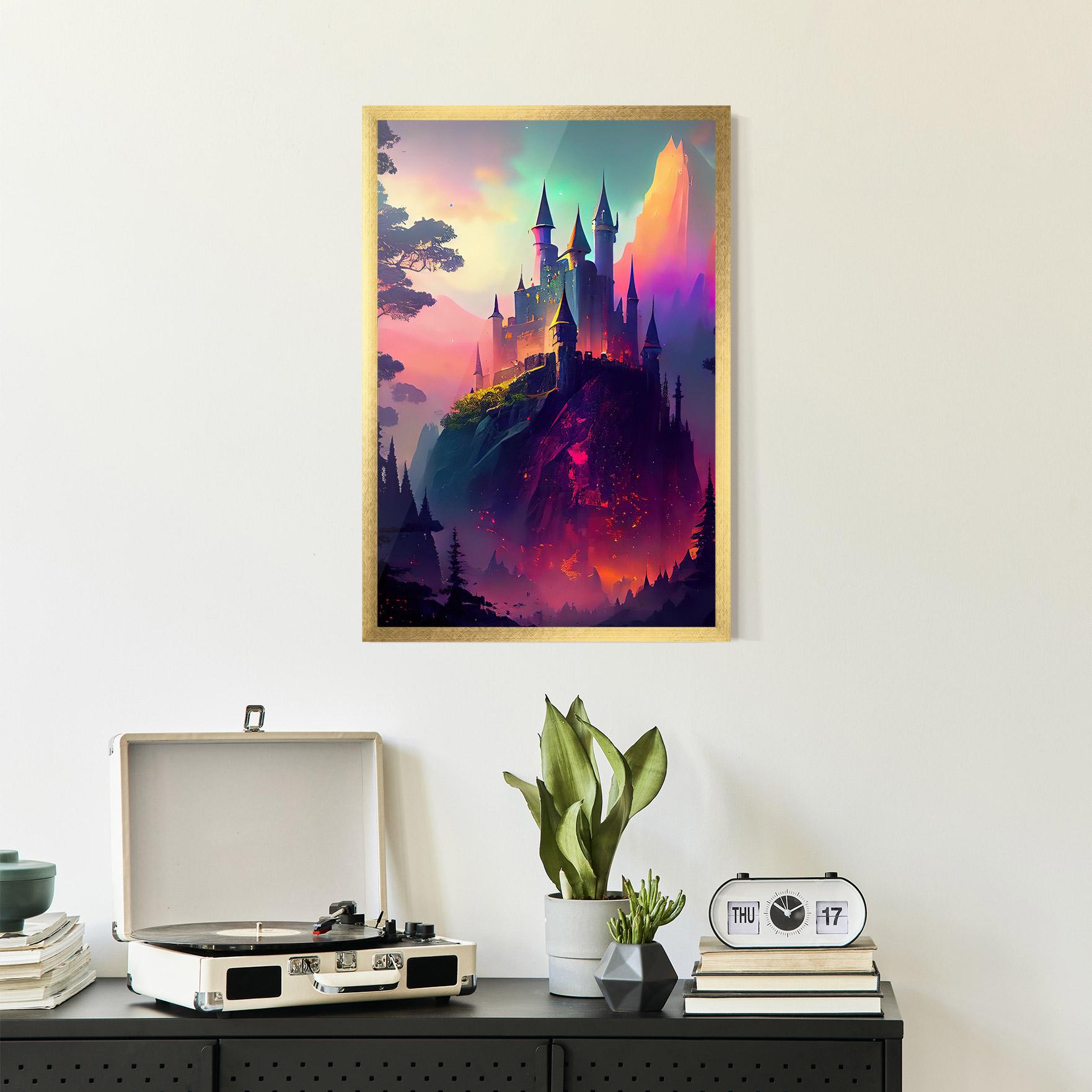 Poster Înrămat Purple Orange Castle mockup 2