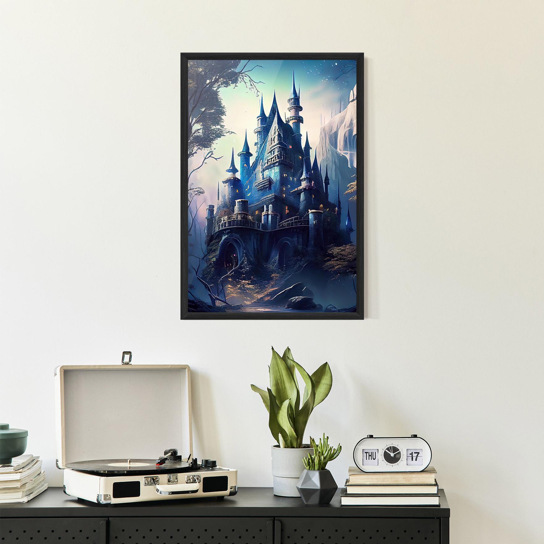 Poster Înrămat Blue Art Castle mockup 2