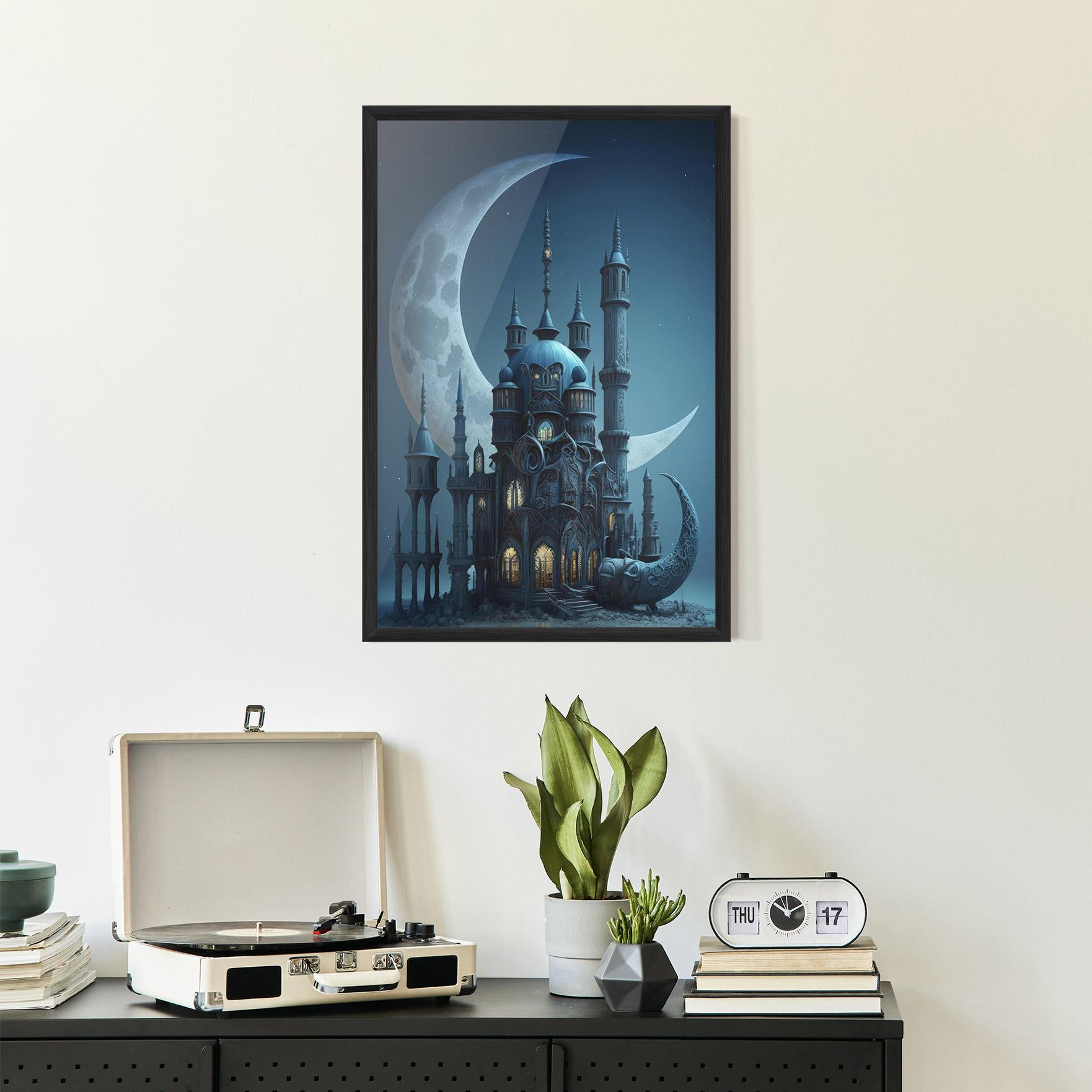 Poster Înrămat Mosque Moon mockup 2