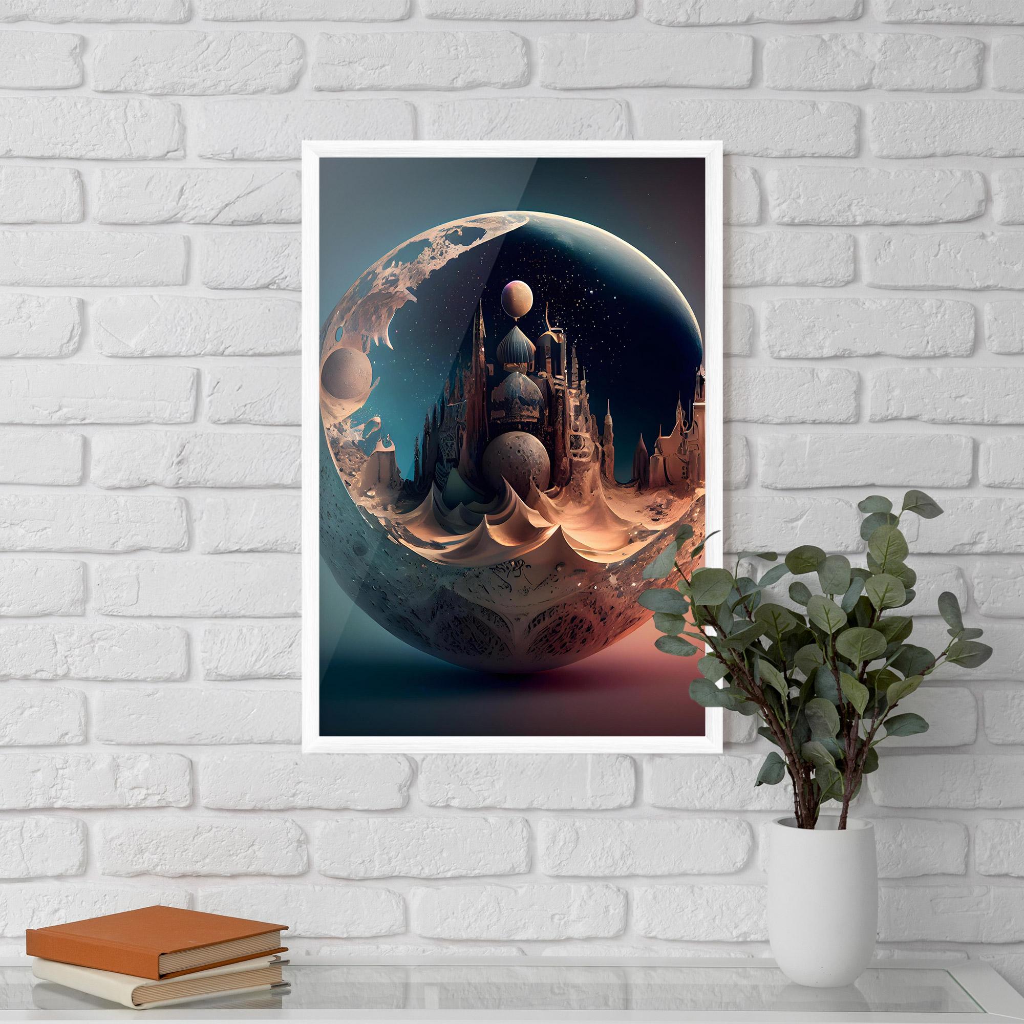 Poster Înrămat Fantasy Planet Castle mockup 5