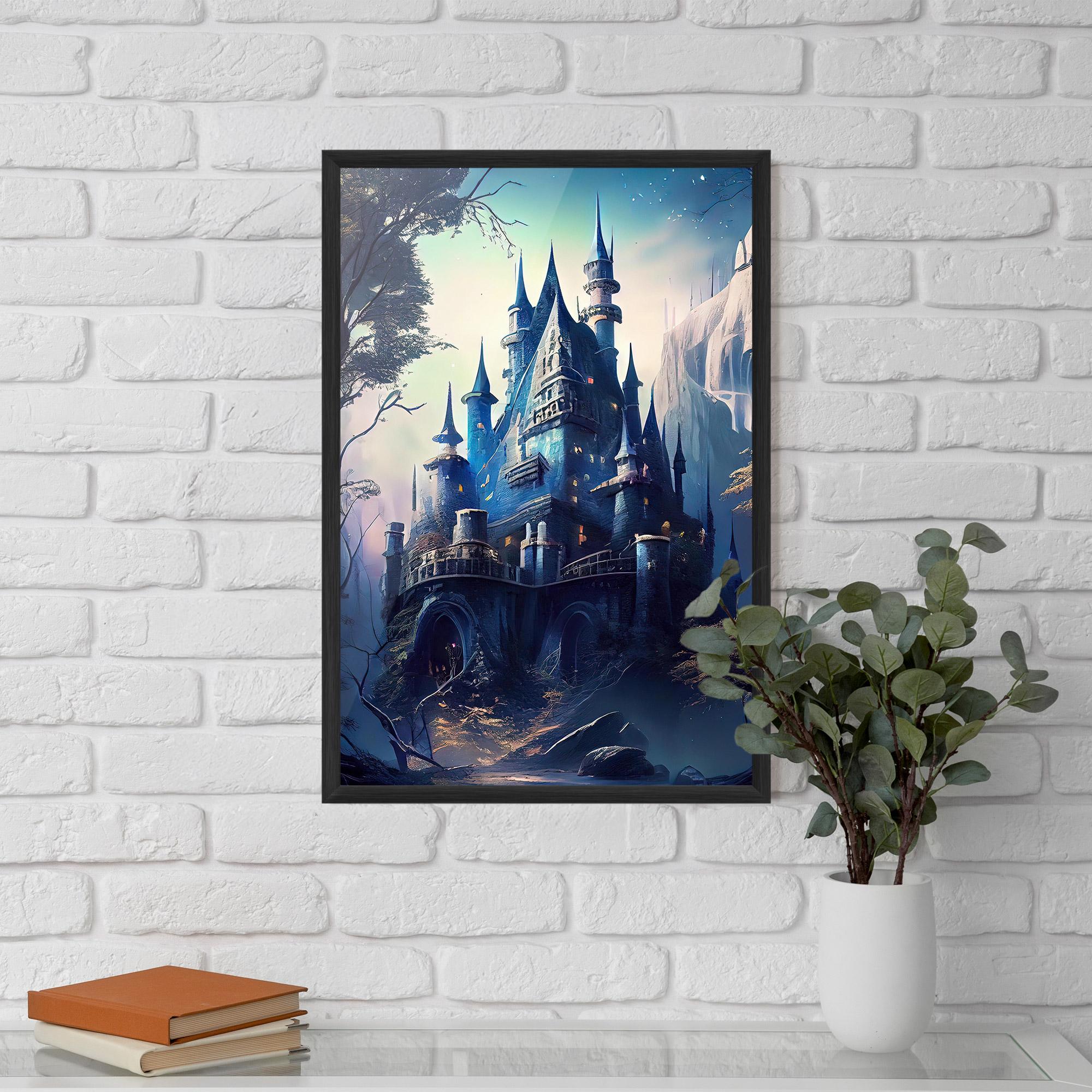 Poster Înrămat Blue Art Castle mockup 5