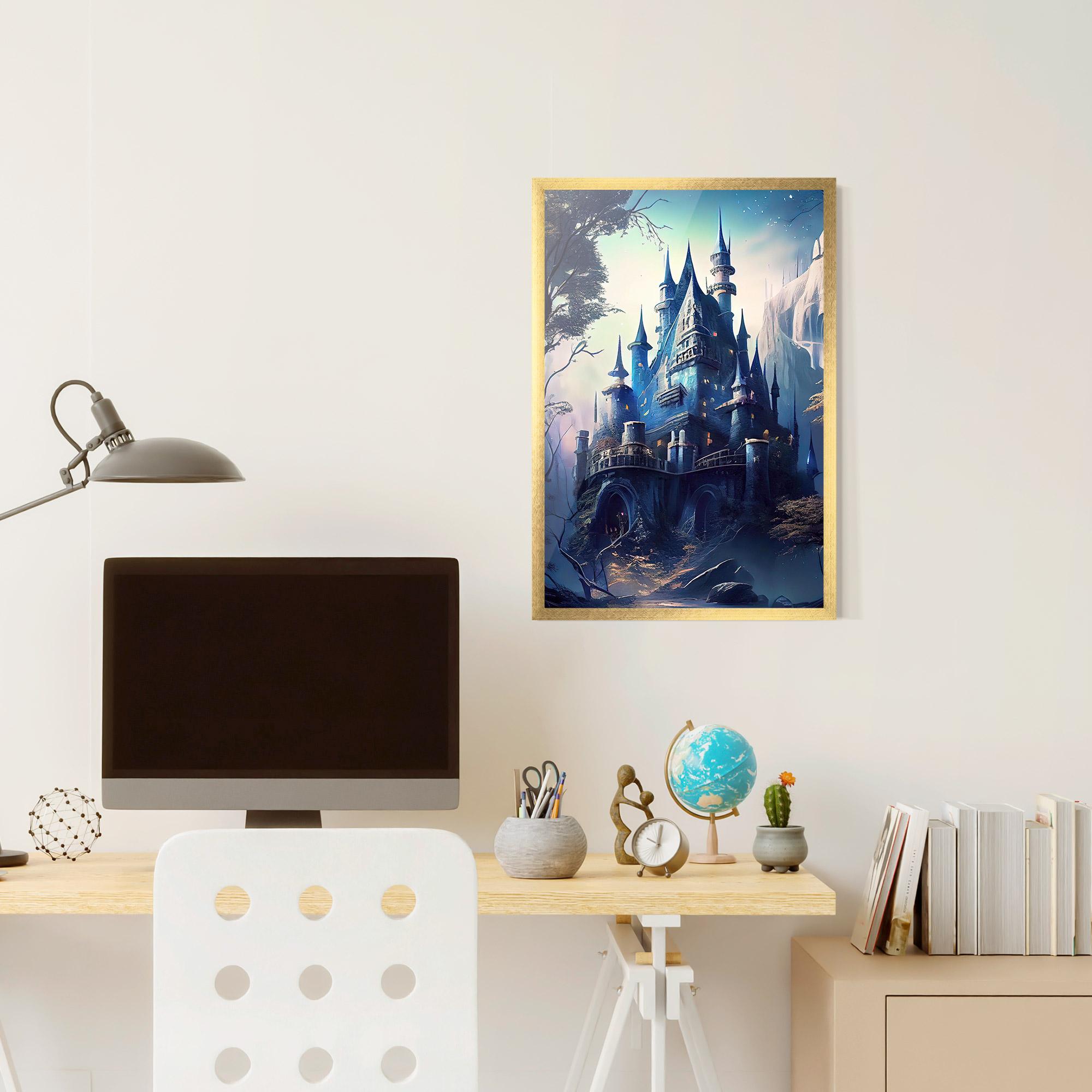 Poster Înrămat Blue Art Castle mockup 6