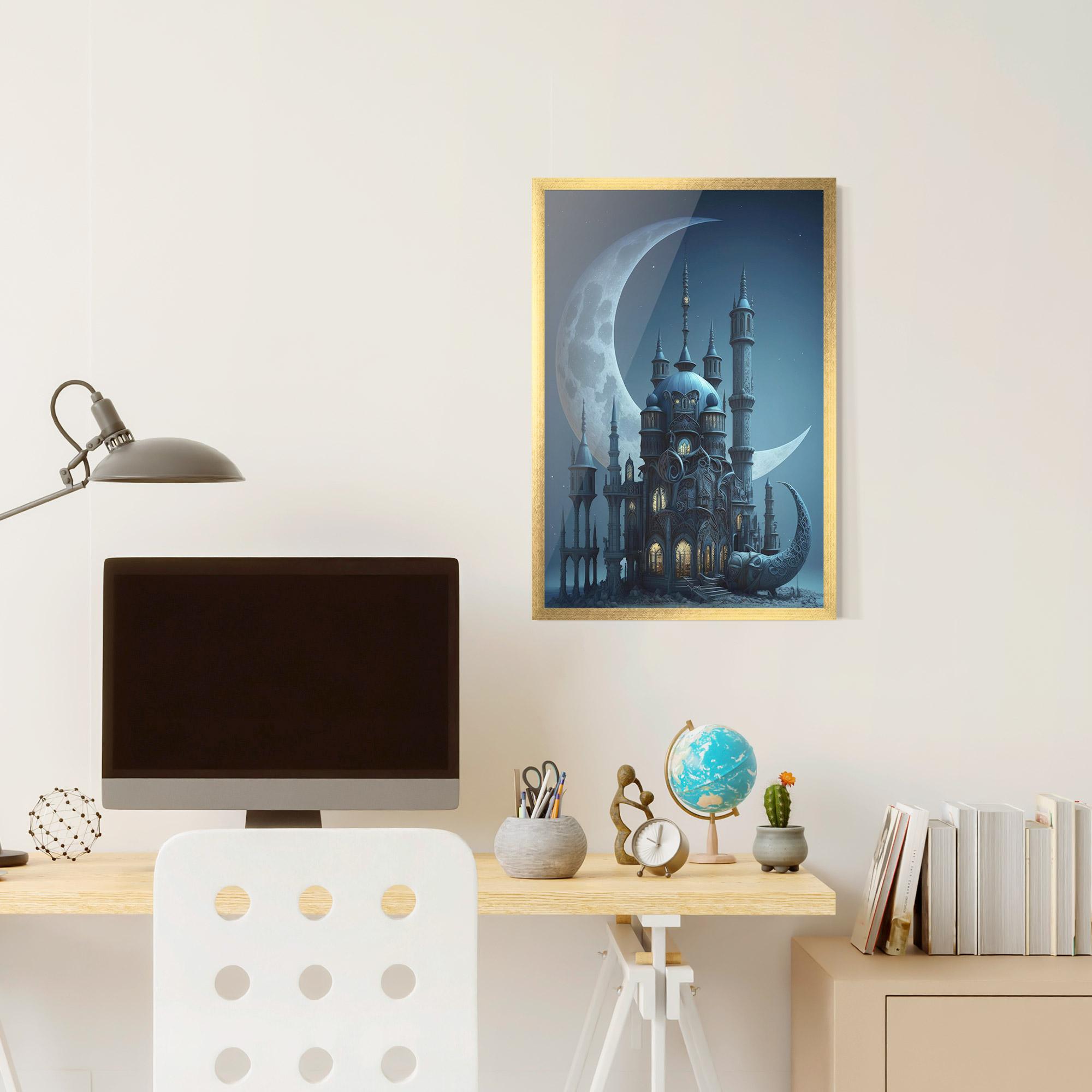 Poster Înrămat Mosque Moon mockup 6