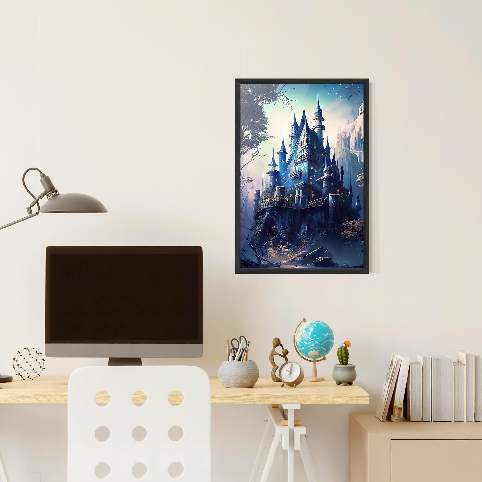Poster Înrămat Blue Art Castle mockup 6