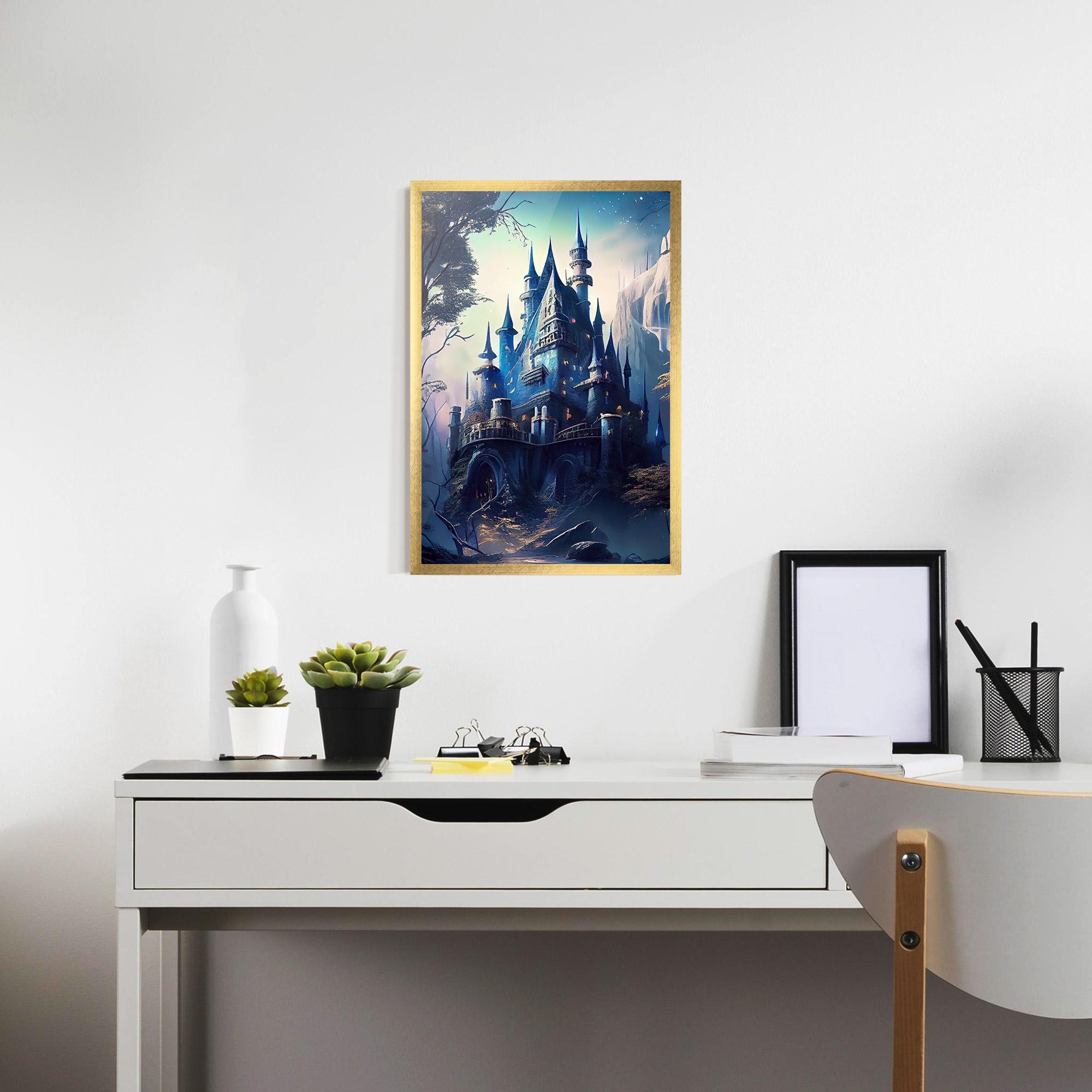 Poster Înrămat Blue Art Castle mockup 7